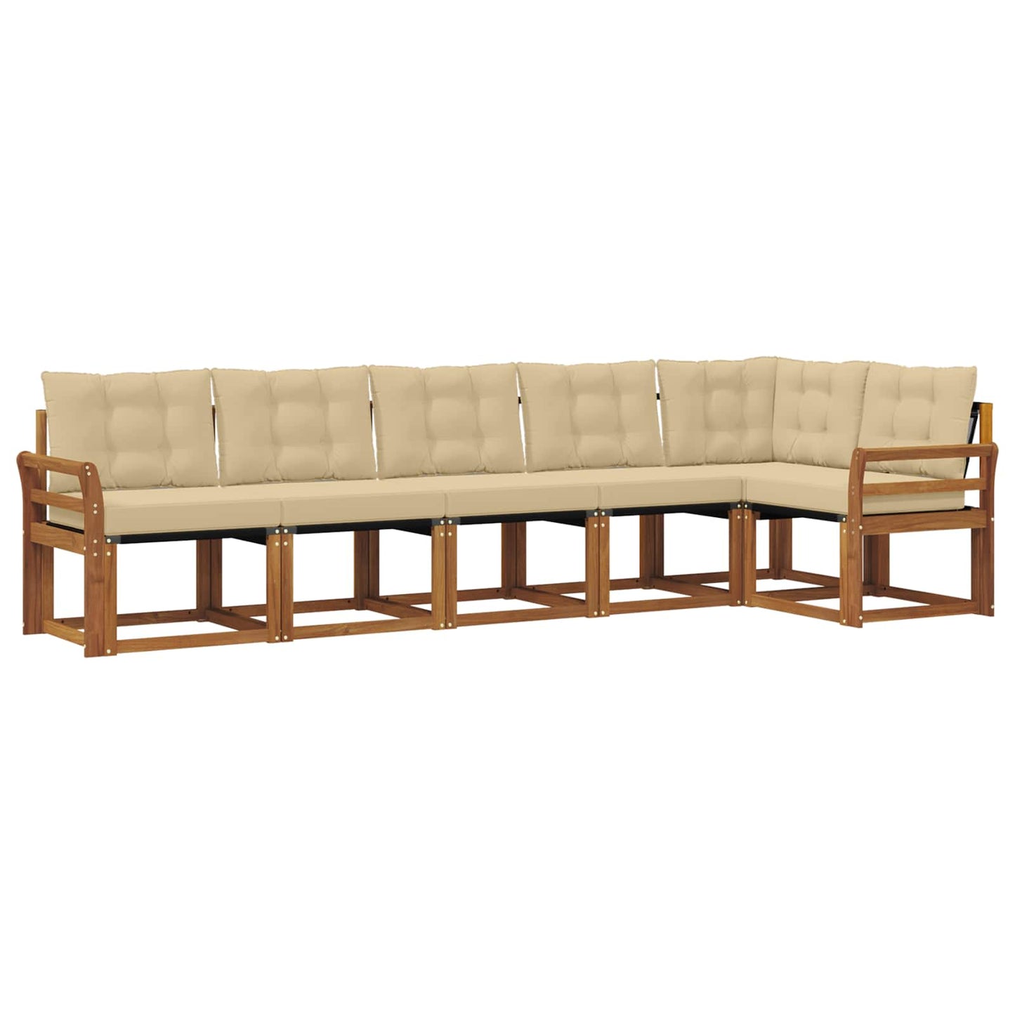 Buiten bankenset met kussen 6 pcs Natuurlijk en Beige is nu te koop bij PeponiXL, paradijselijk wonen!
