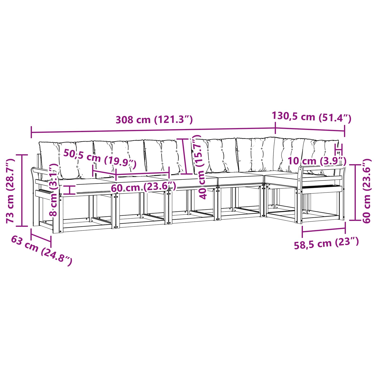 Buiten bankenset met kussen 6 pcs Natuurlijk en Beige is nu te koop bij PeponiXL, paradijselijk wonen!