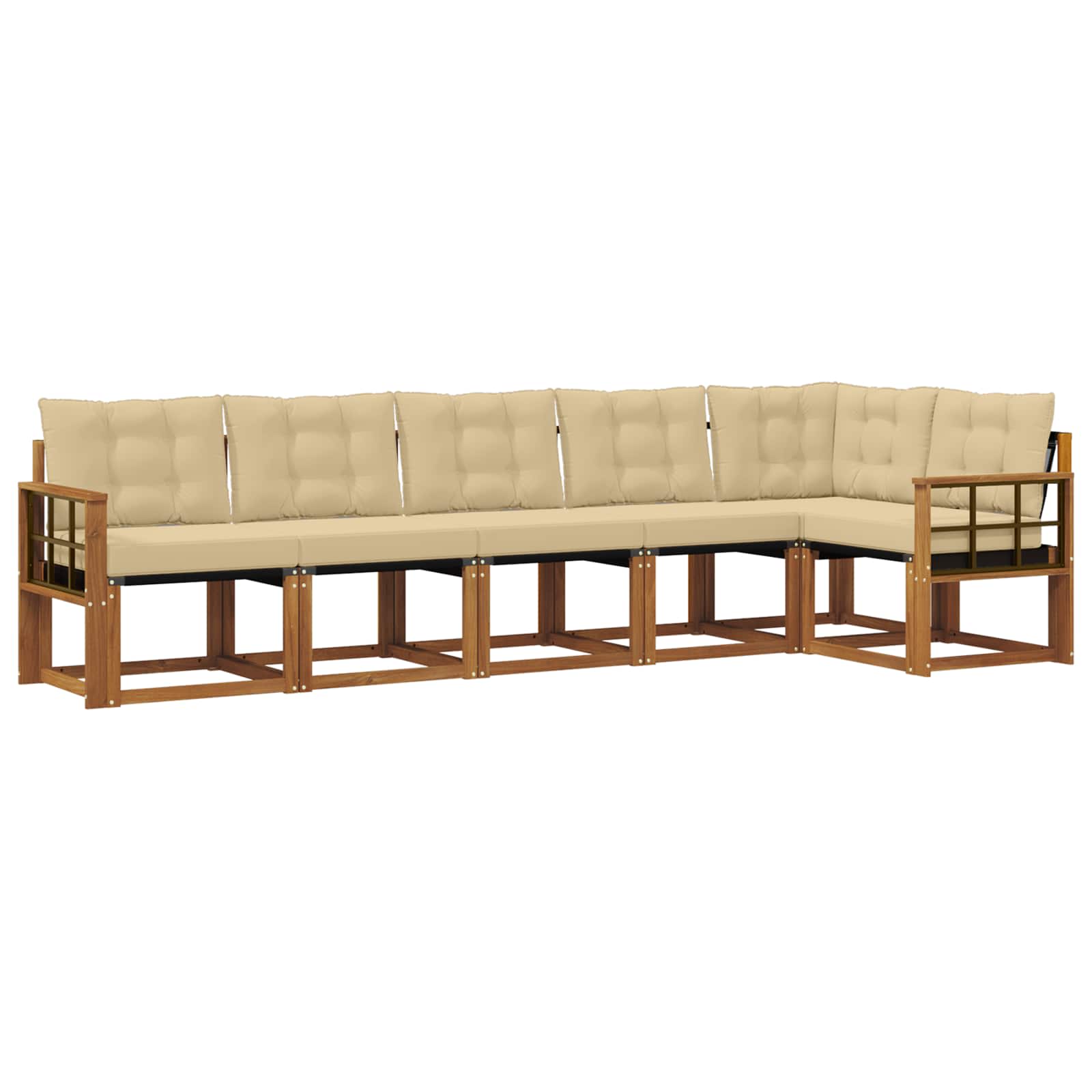 Buiten bankenset met kussen 6 pcs Natuurlijk en Beige is nu te koop bij PeponiXL, paradijselijk wonen!