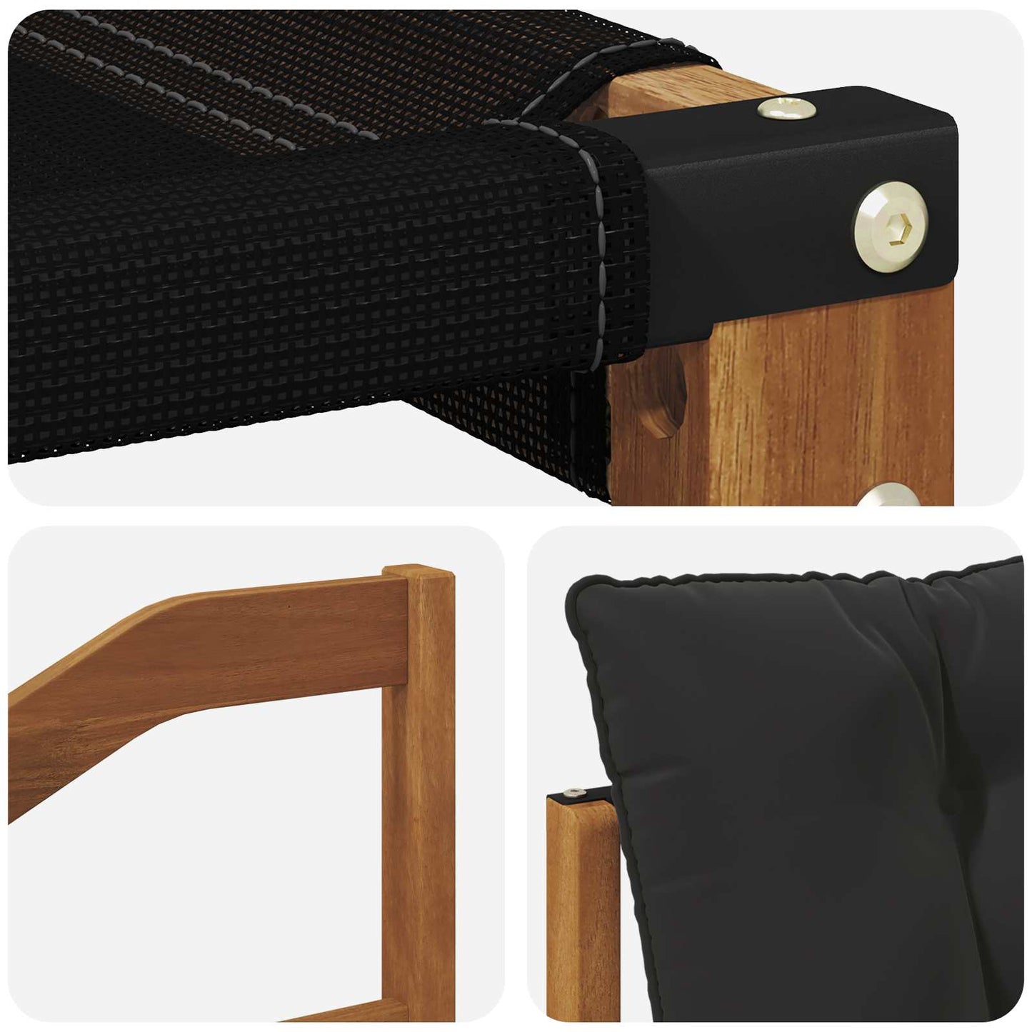 Buiten bankenset met kussen 6 pcs Natuurlijk en Zwart is nu te koop bij PeponiXL, paradijselijk wonen!