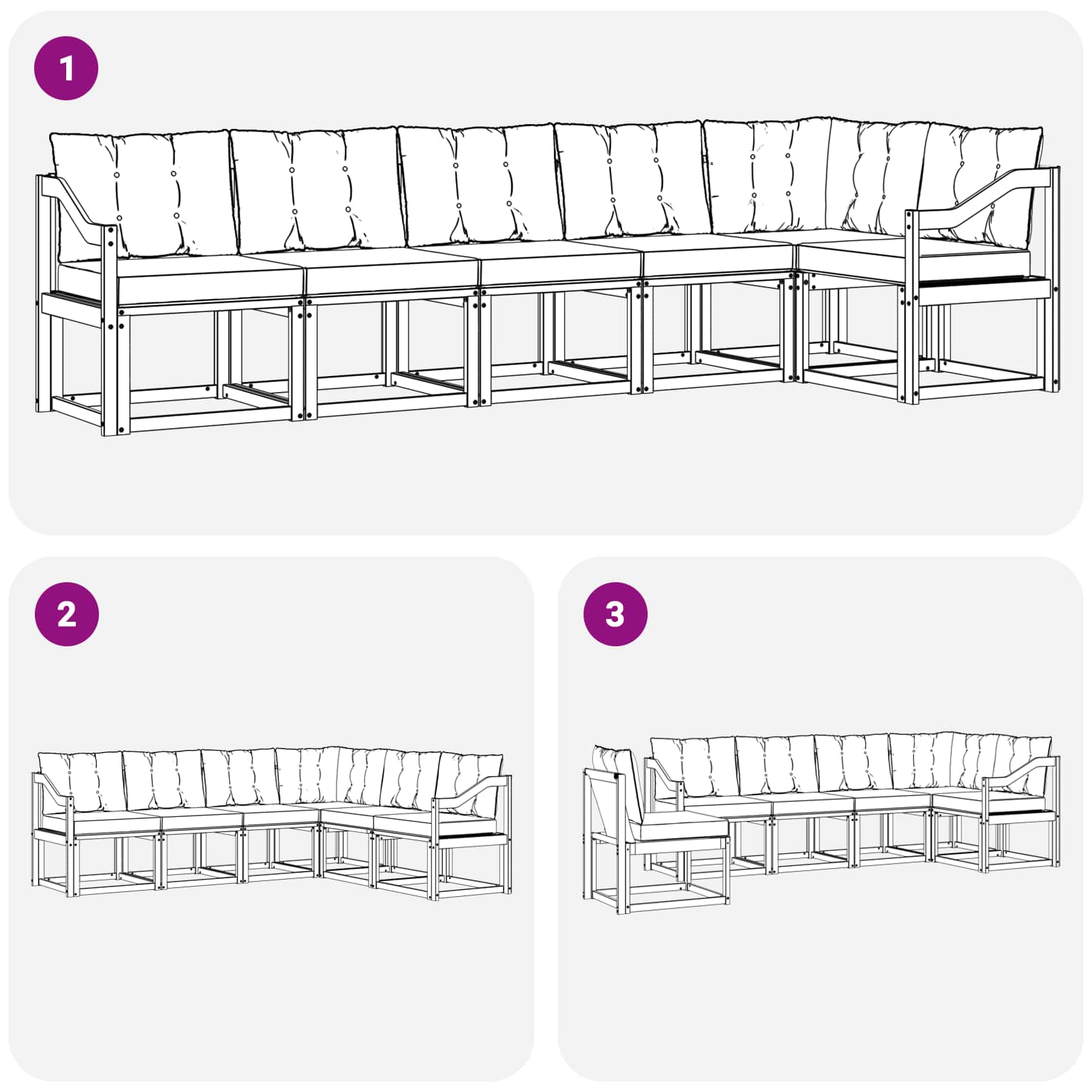 Buiten bankenset met kussen 6 pcs Natuurlijk en Zwart is nu te koop bij PeponiXL, paradijselijk wonen!