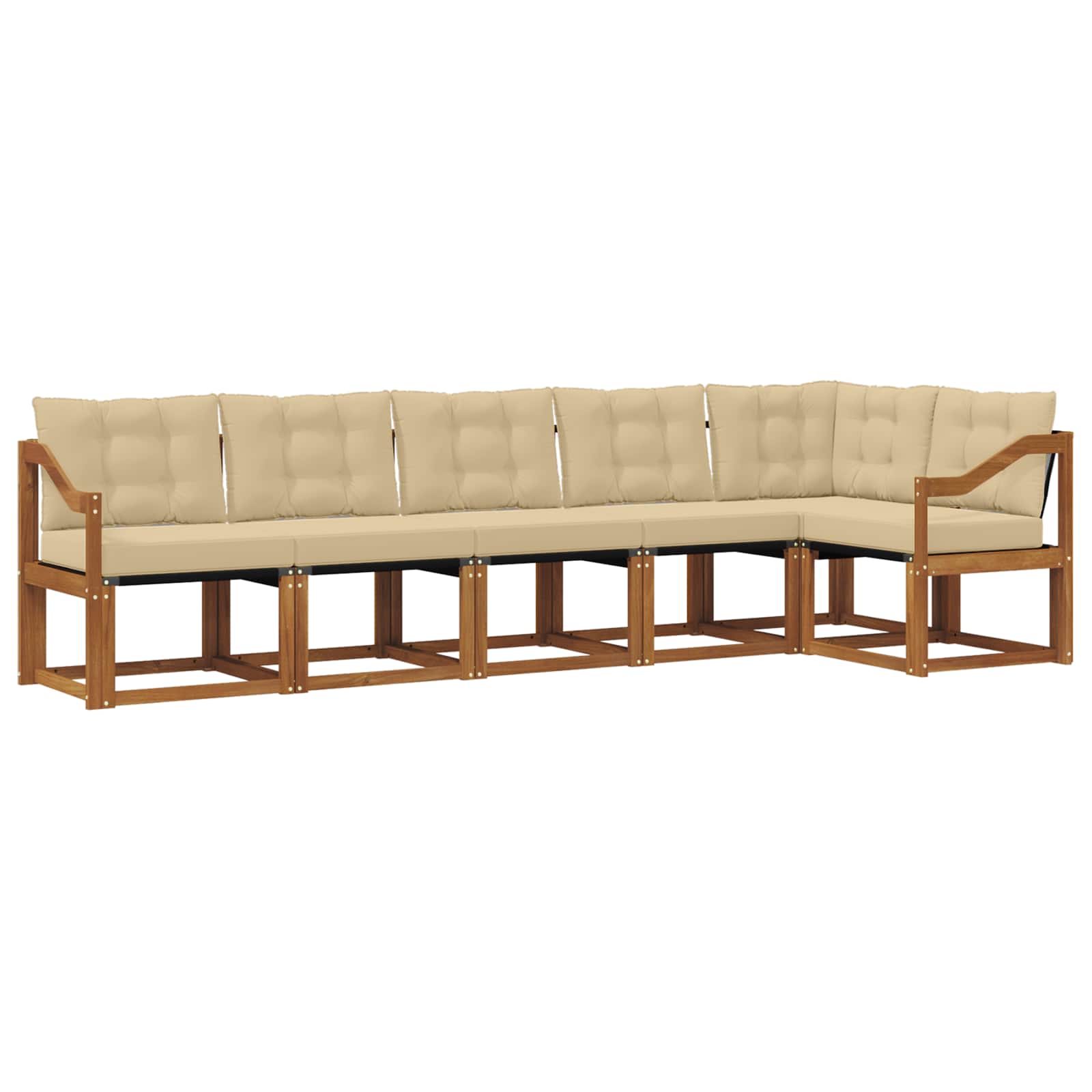 Buiten bankenset met kussen 6 pcs Natuurlijk en Beige is nu te koop bij PeponiXL, paradijselijk wonen!