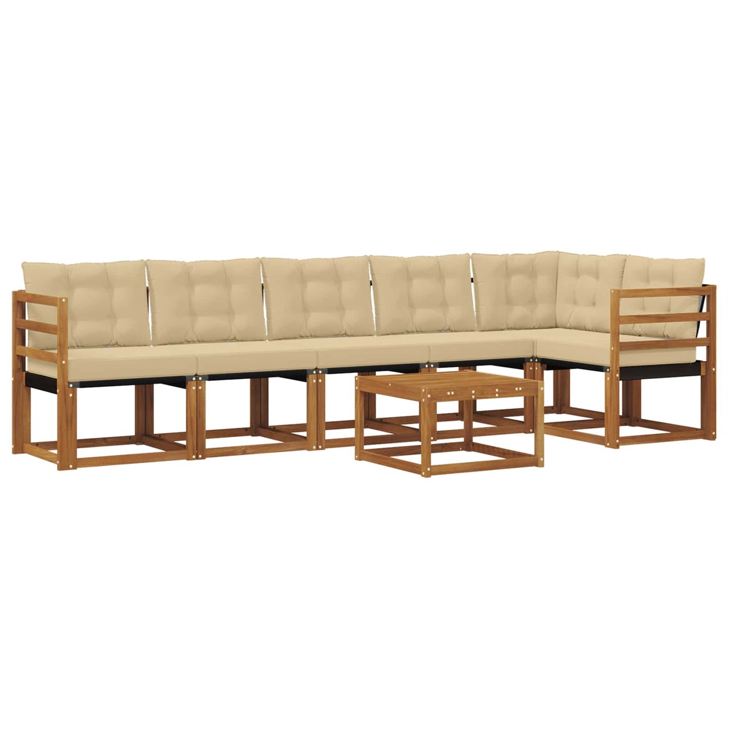 Buiten bankenset met kussen 7 pcs Natuurlijk en Beige is nu te koop bij PeponiXL, paradijselijk wonen!