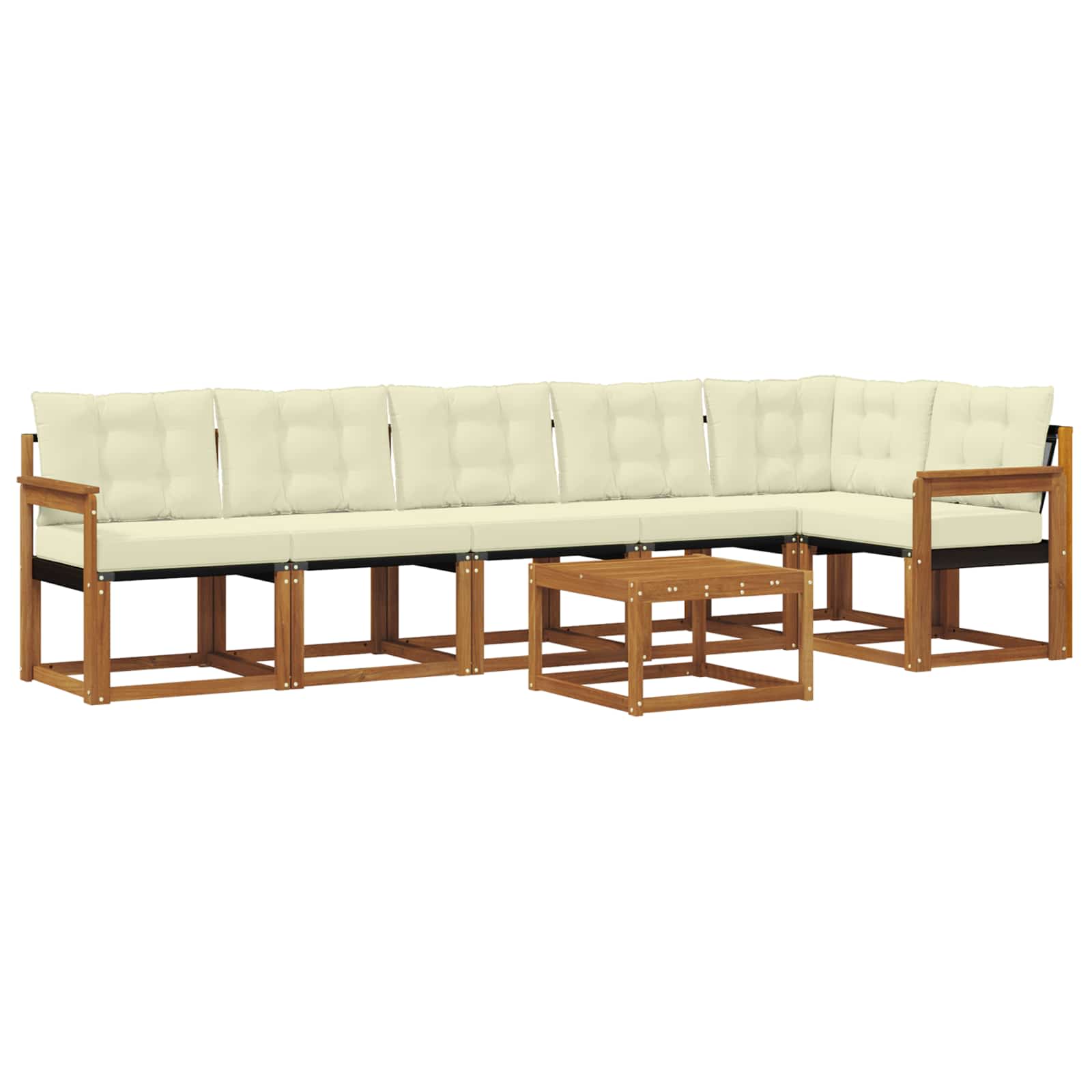 Buiten bankenset met kussen 7 pcs Natuurlijk en Crème is nu te koop bij PeponiXL, paradijselijk wonen!