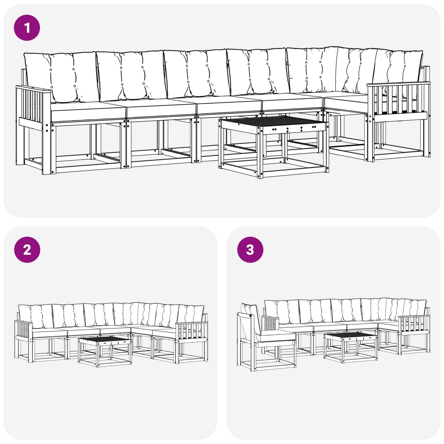 Buiten bankenset met kussen 7 pcs Natuurlijk en Beige is nu te koop bij PeponiXL, paradijselijk wonen!