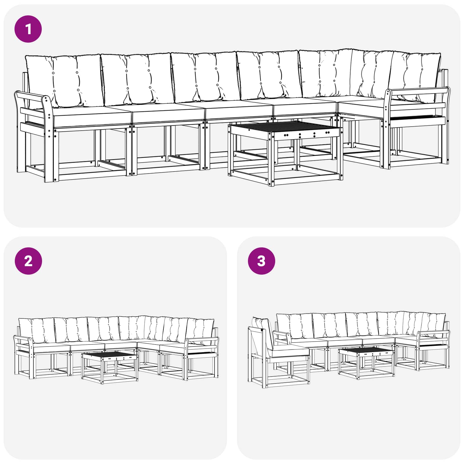 Buiten bankenset met kussen 7 pcs Natuurlijk en Beige is nu te koop bij PeponiXL, paradijselijk wonen!