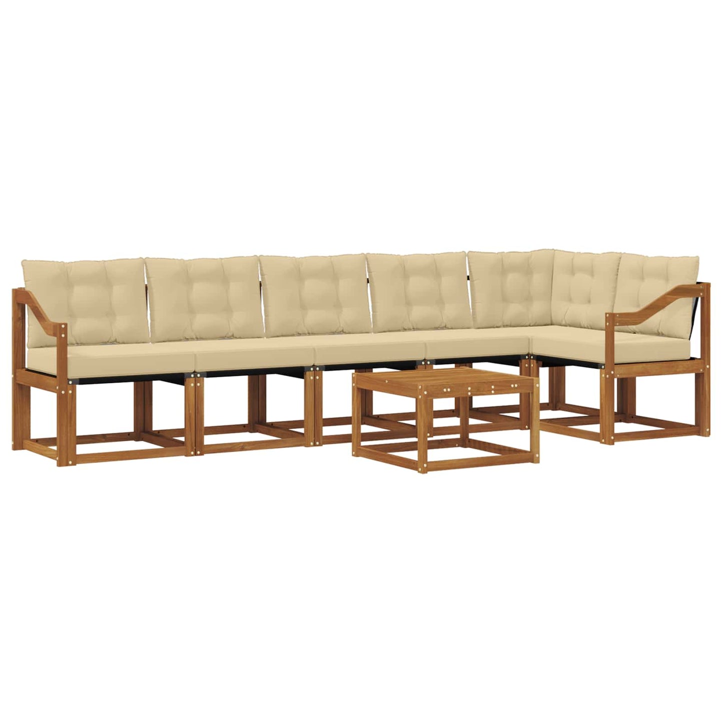 Buiten bankenset met kussen 7 pcs Natuurlijk en Beige is nu te koop bij PeponiXL, paradijselijk wonen!