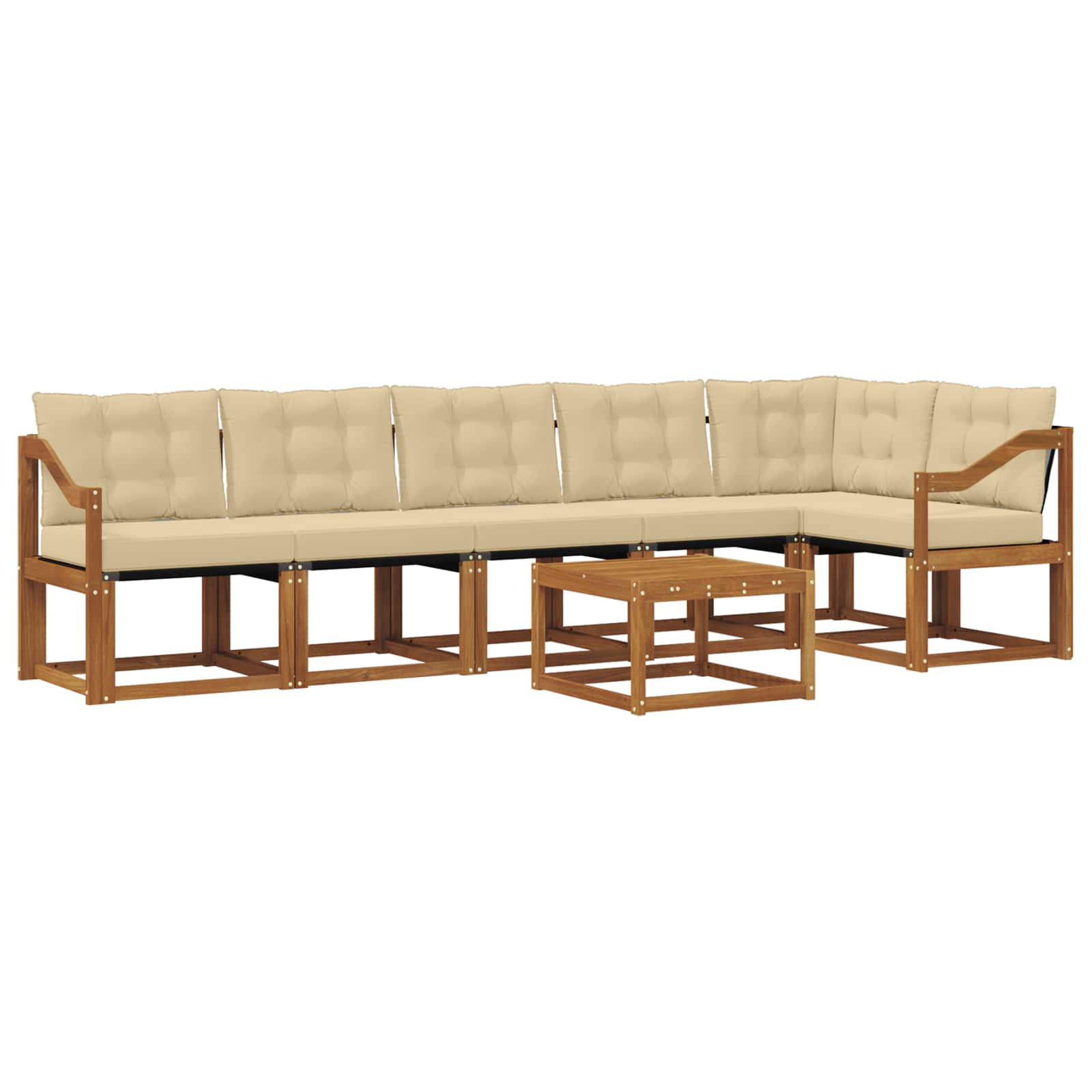 Buiten bankenset met kussen 7 pcs Natuurlijk en Beige is nu te koop bij PeponiXL, paradijselijk wonen!