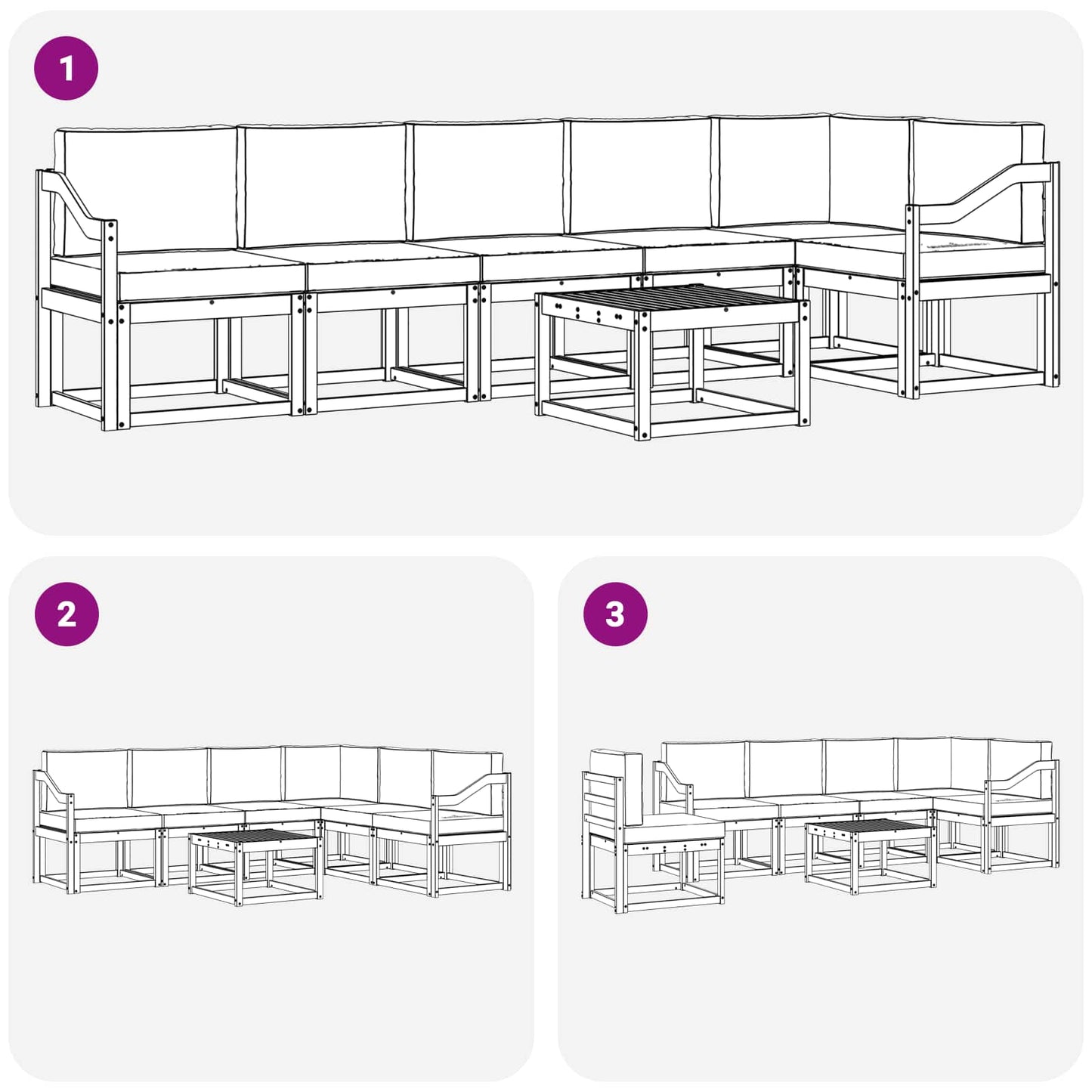 Buiten bankenset met kussen 7 pcs Natuurlijk en Beige is nu te koop bij PeponiXL, paradijselijk wonen!