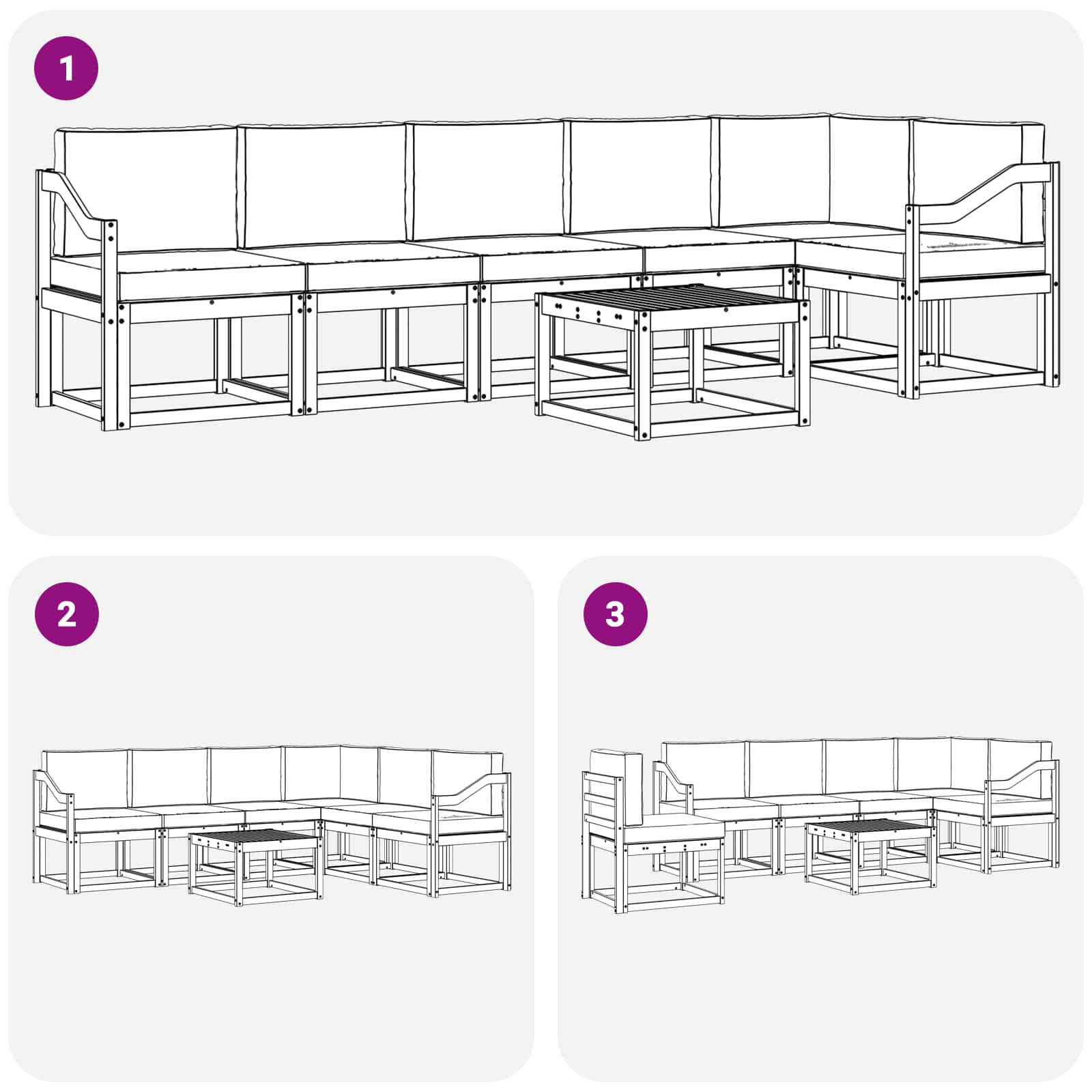 Buiten bankenset met kussen 7 pcs Natuurlijk en Beige is nu te koop bij PeponiXL, paradijselijk wonen!
