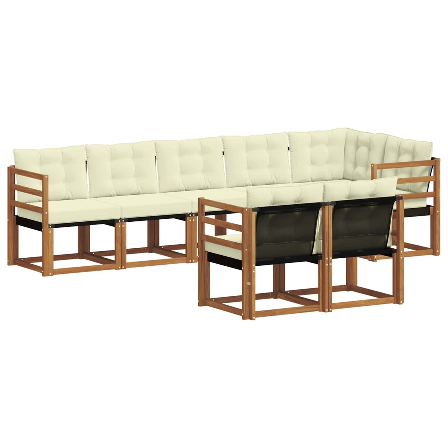 Buiten bankenset met kussen 8 pcs Natuurlijk en Crème is nu te koop bij PeponiXL, paradijselijk wonen!