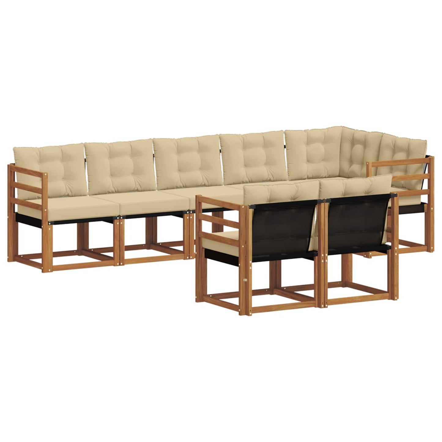 Buiten bankenset met kussen 8 pcs Natuurlijk en Beige is nu te koop bij PeponiXL, paradijselijk wonen!