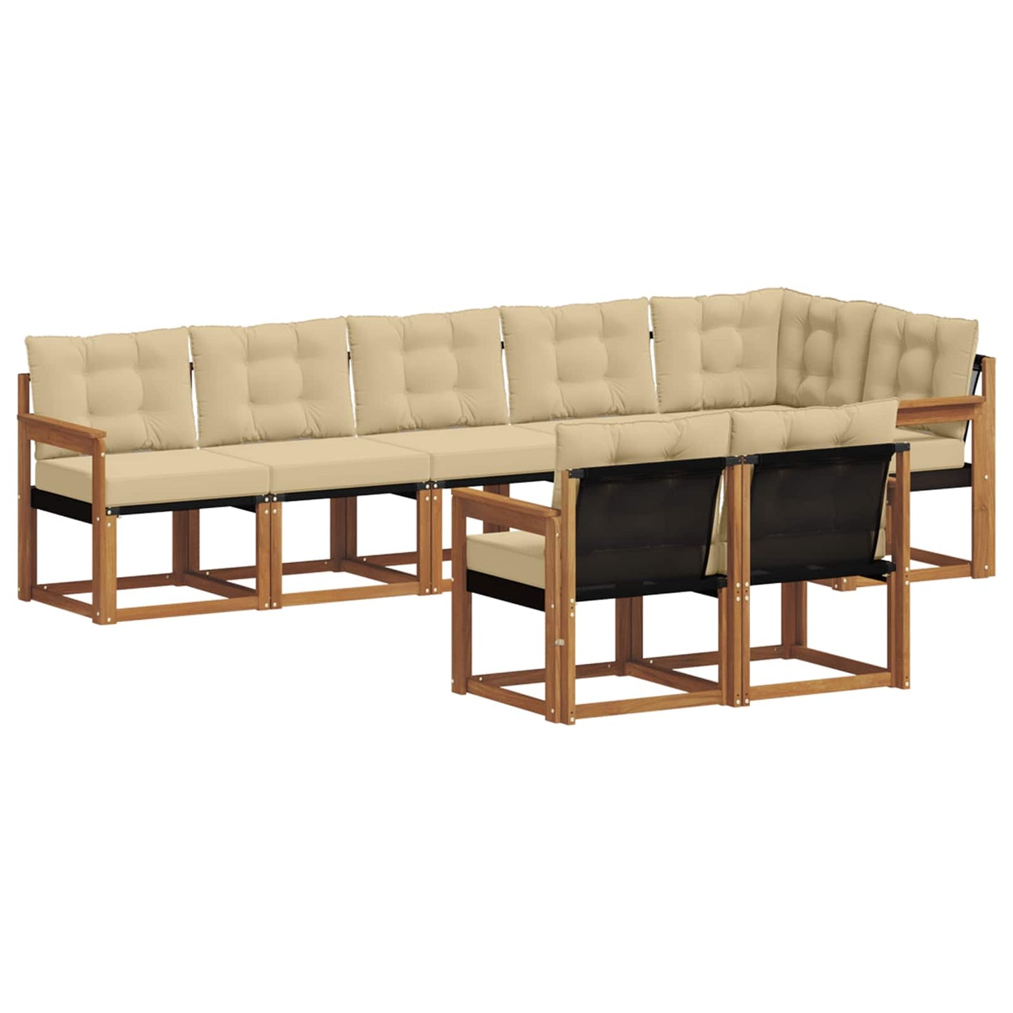 Buiten bankenset met kussen 8 pcs Natuurlijk en Beige is nu te koop bij PeponiXL, paradijselijk wonen!