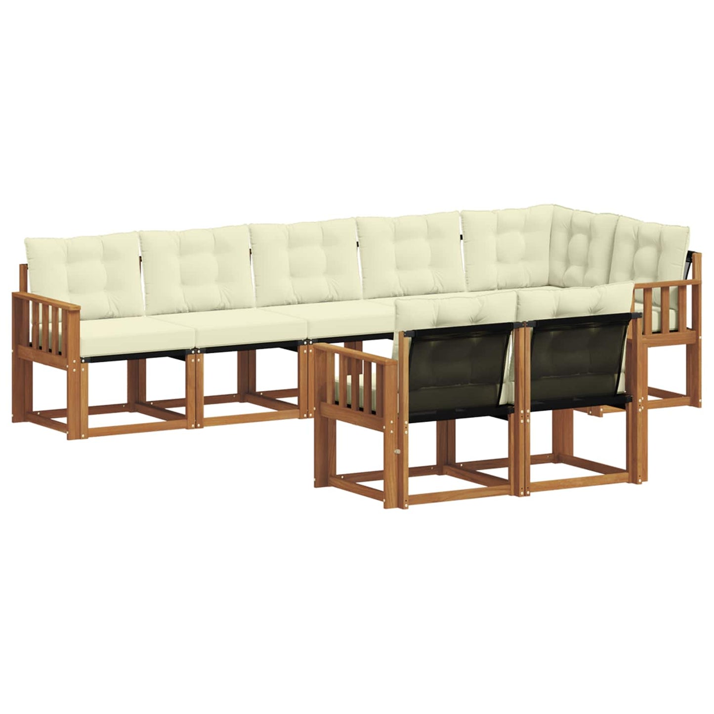 Buiten bankenset met kussen 8 pcs Natuurlijk en Crème is nu te koop bij PeponiXL, paradijselijk wonen!