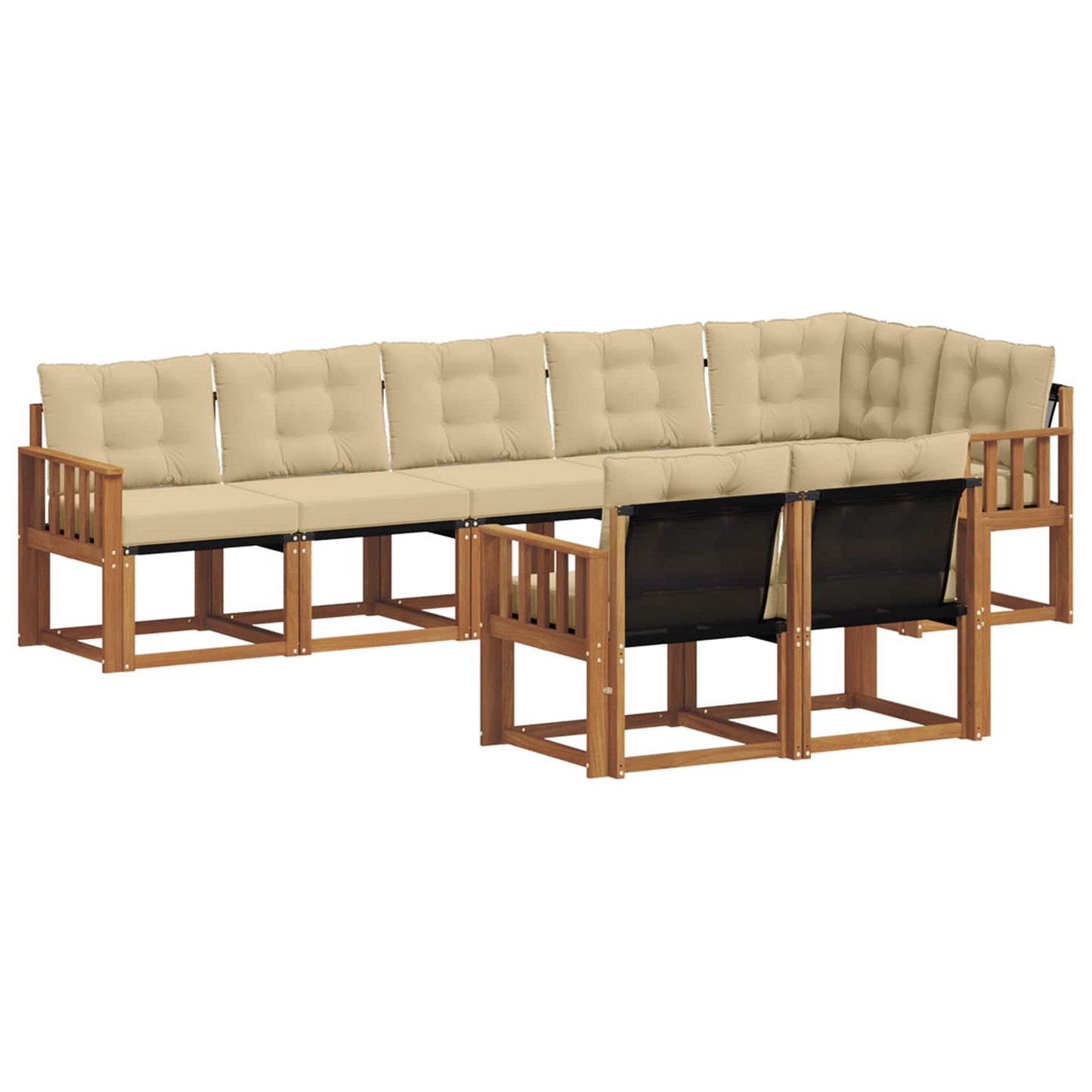 Buiten bankenset met kussen 8 pcs Natuurlijk en Beige is nu te koop bij PeponiXL, paradijselijk wonen!