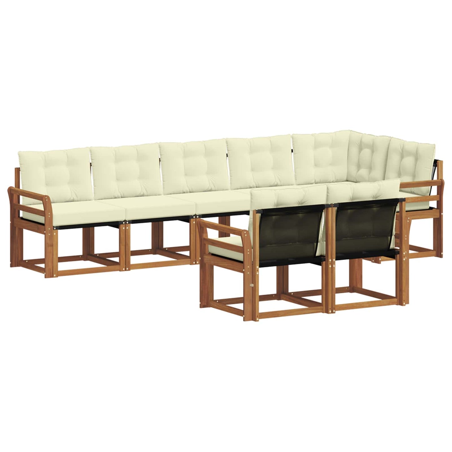 Buiten bankenset met kussen 8 pcs Natuurlijk en Crème is nu te koop bij PeponiXL, paradijselijk wonen!