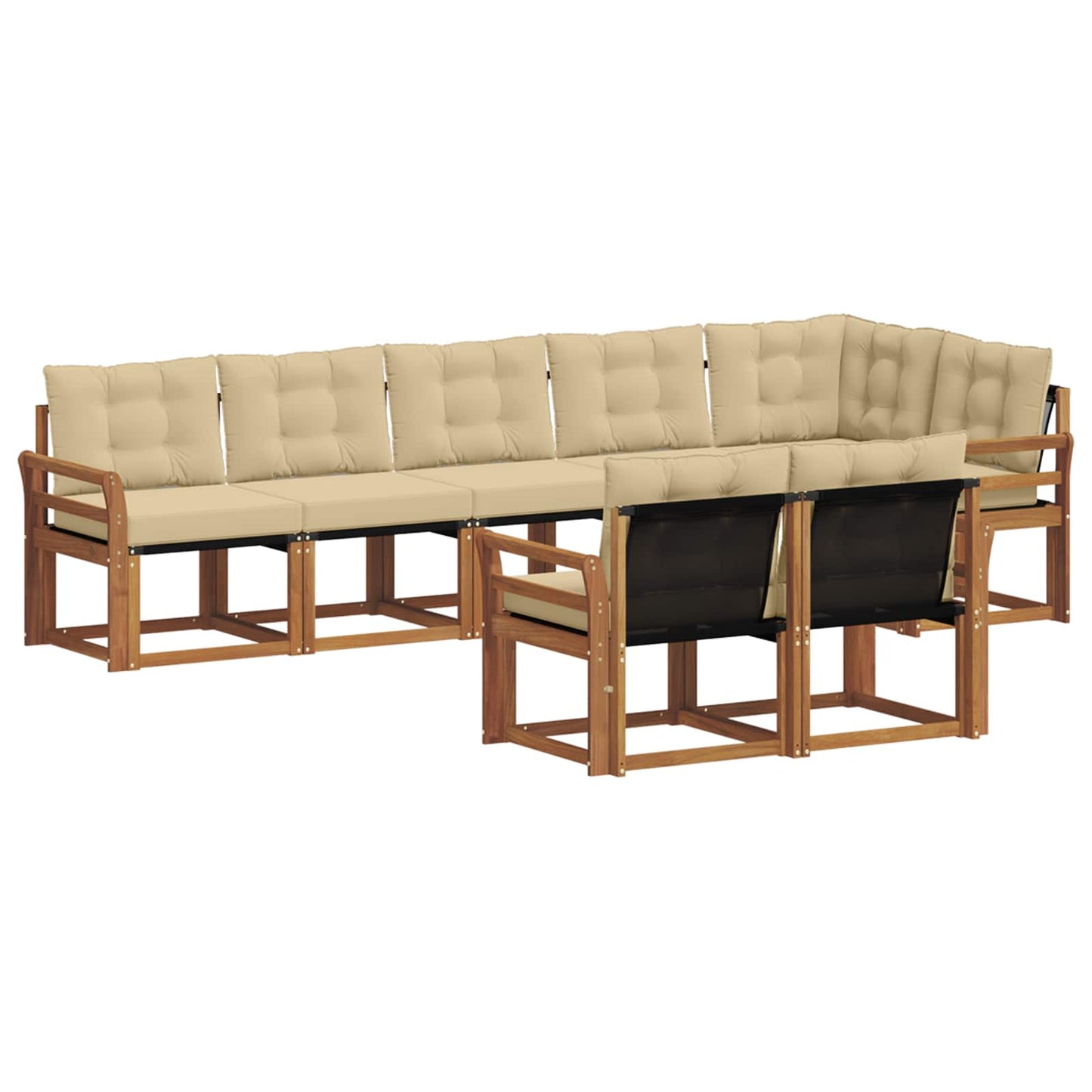 Buiten bankenset met kussen 8 pcs Natuurlijk en Beige is nu te koop bij PeponiXL, paradijselijk wonen!