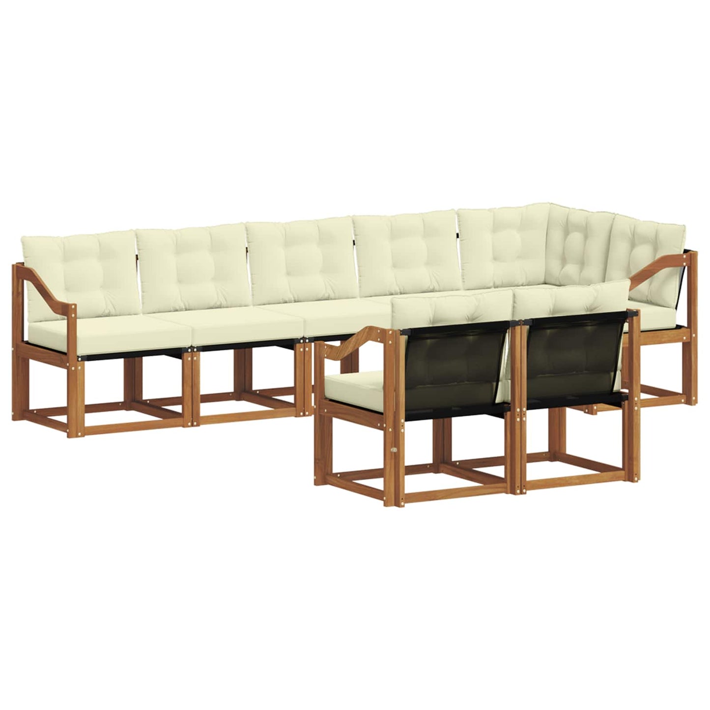 Buiten bankenset met kussen 8 pcs Natuurlijk en Crème is nu te koop bij PeponiXL, paradijselijk wonen!
