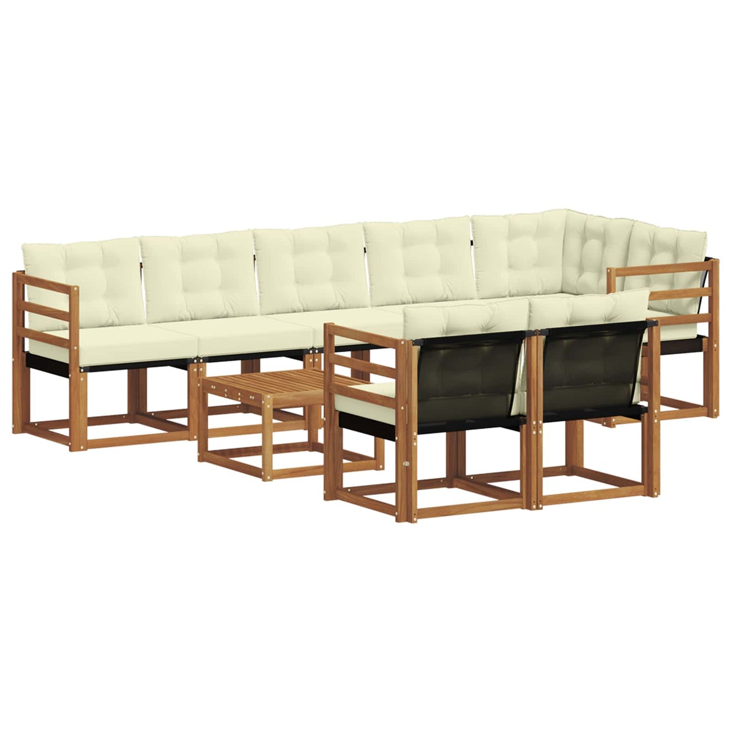 Buiten bankenset met kussen 9 pcs Natuurlijk en Crème is nu te koop bij PeponiXL, paradijselijk wonen!