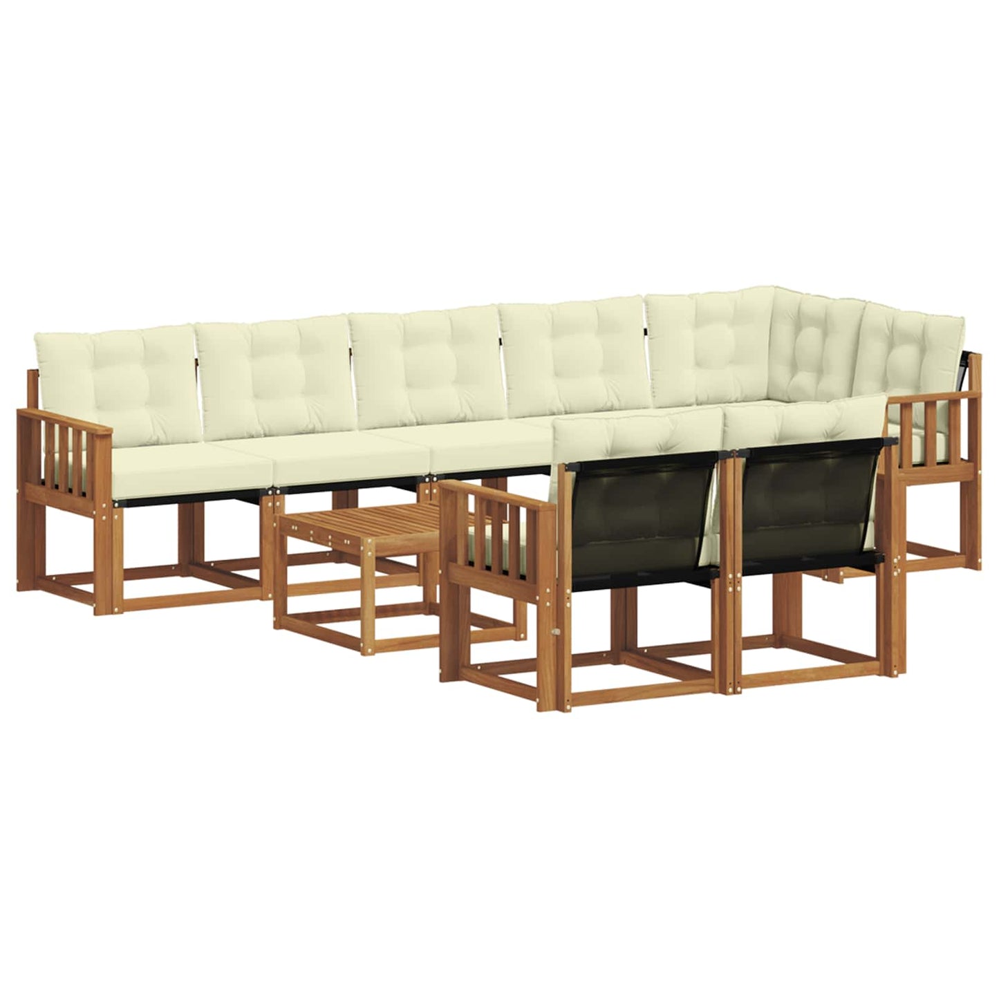 Buiten bankenset met kussen 9 pcs Natuurlijk en Crème is nu te koop bij PeponiXL, paradijselijk wonen!