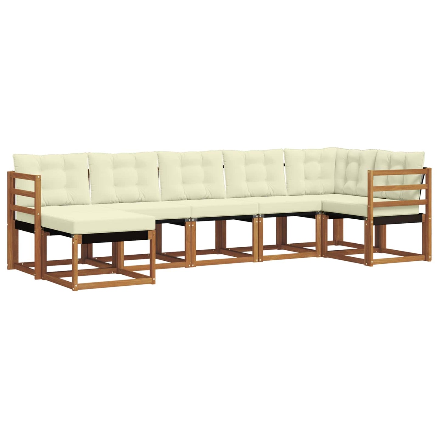 Buiten bankenset met kussen 7 pcs Natuurlijk en Crème is nu te koop bij PeponiXL, paradijselijk wonen!