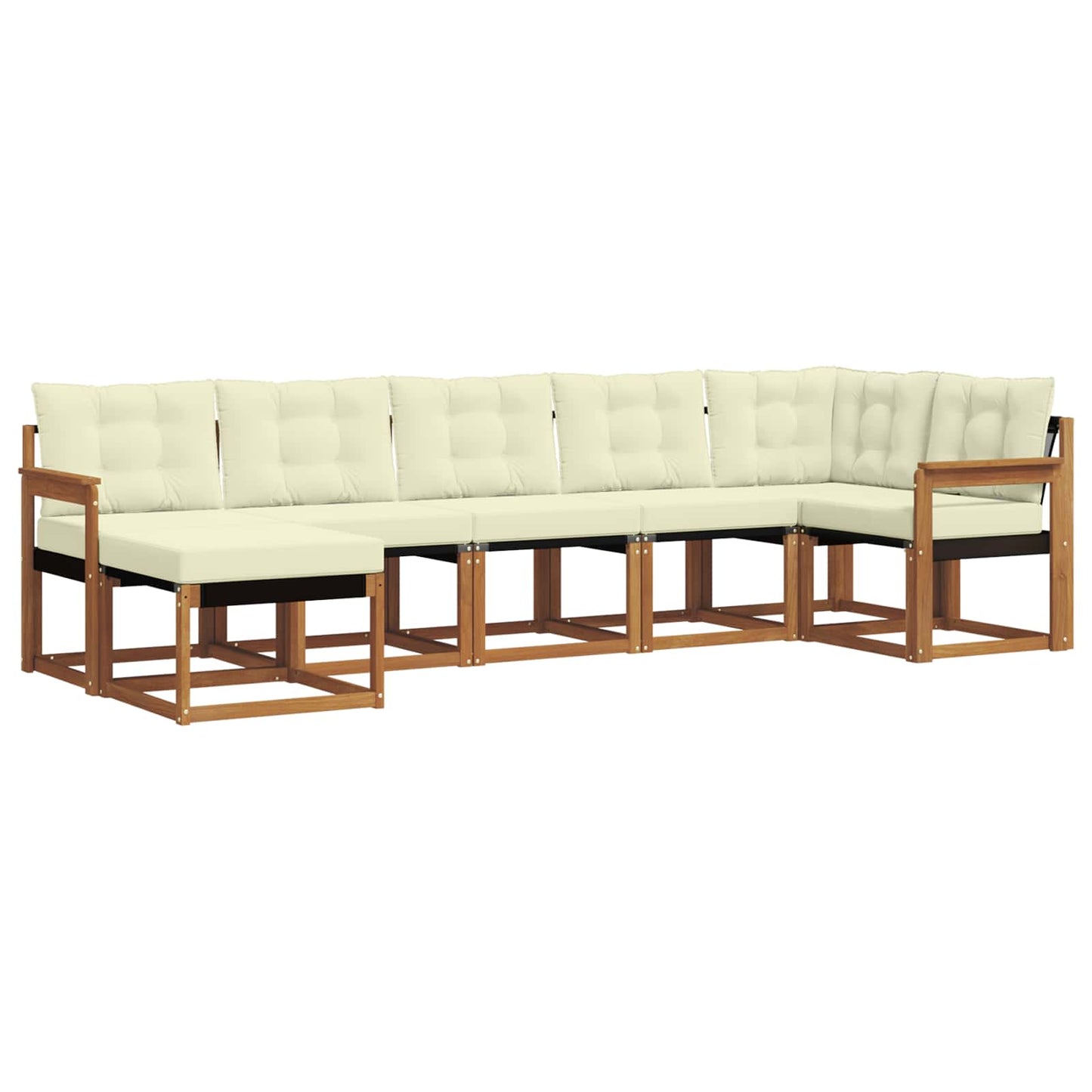 Buiten bankenset met kussen 7 pcs Natuurlijk en Crème is nu te koop bij PeponiXL, paradijselijk wonen!
