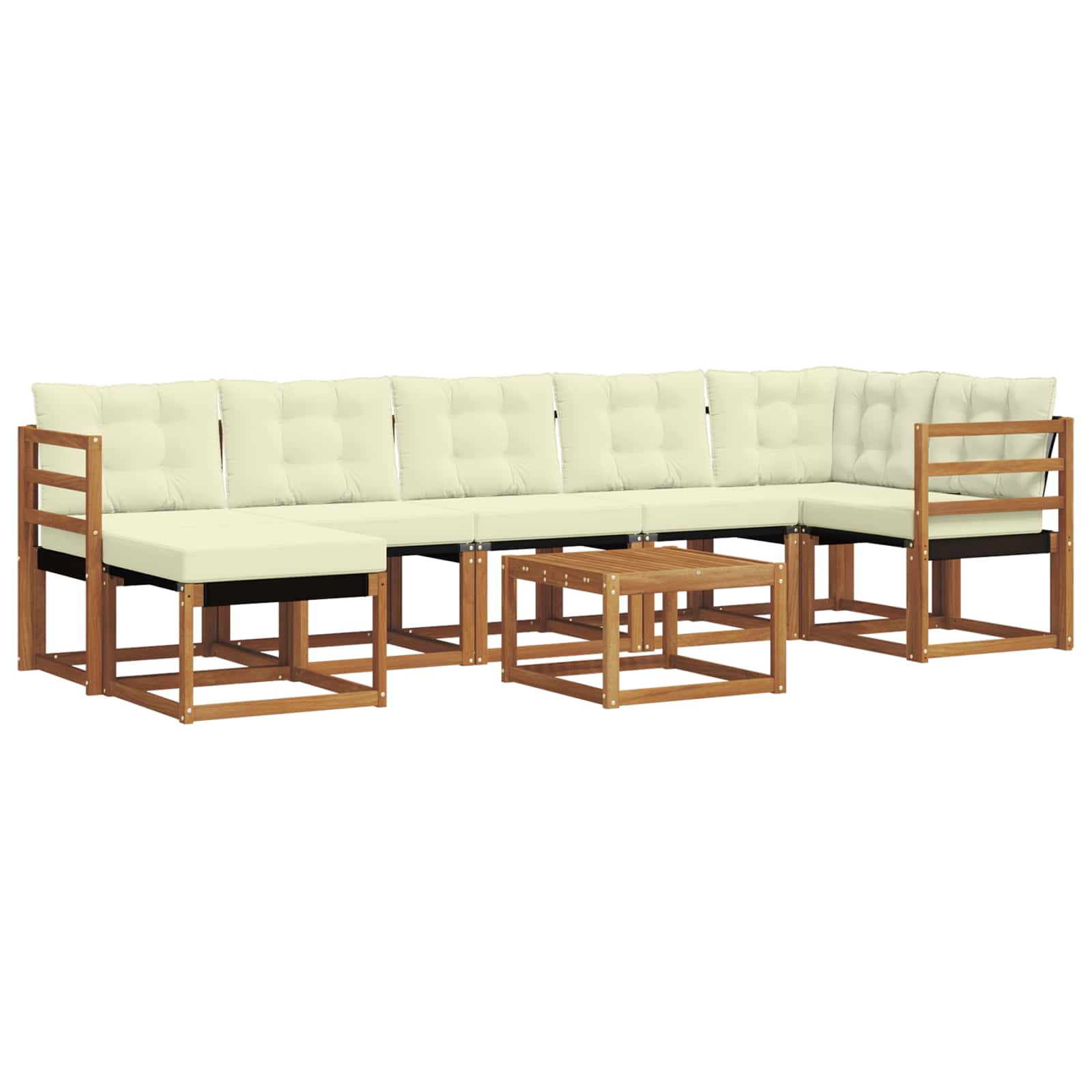 Buiten bankenset met kussen 8 pcs Natuurlijk en Crème is nu te koop bij PeponiXL, paradijselijk wonen!