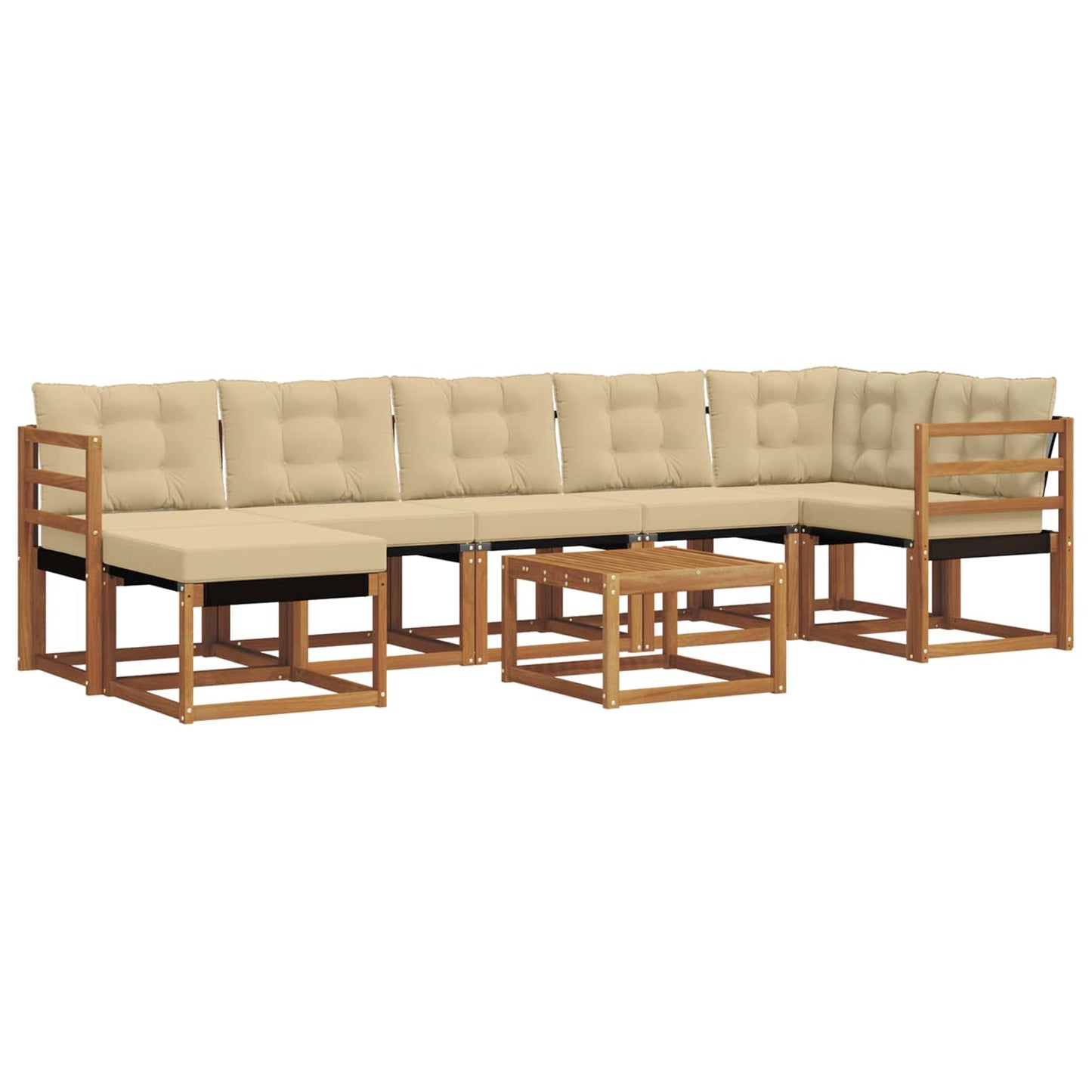 Buiten bankenset met kussen 8 pcs Natuurlijk en Beige is nu te koop bij PeponiXL, paradijselijk wonen!