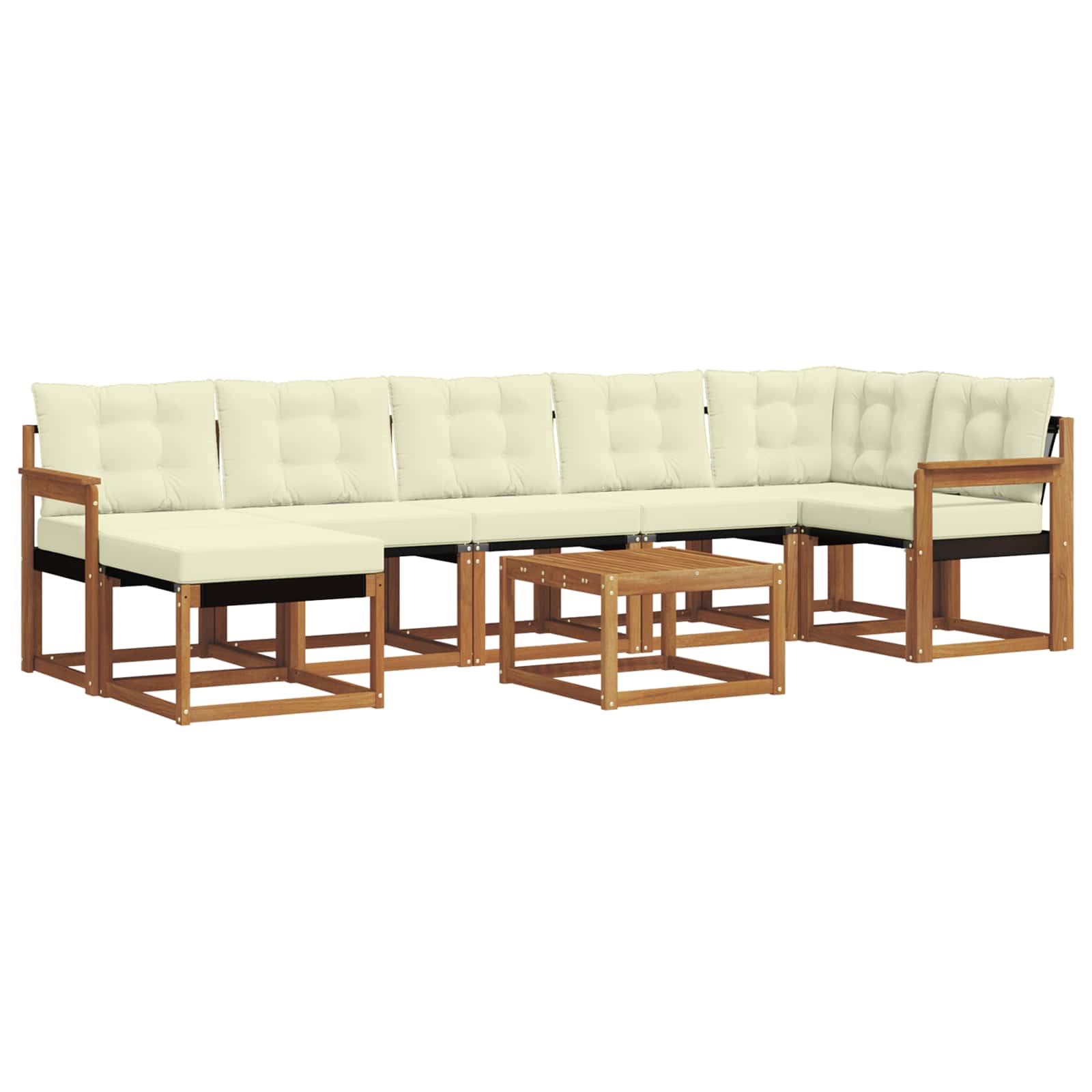 Buiten bankenset met kussen 8 pcs Natuurlijk en Crème is nu te koop bij PeponiXL, paradijselijk wonen!