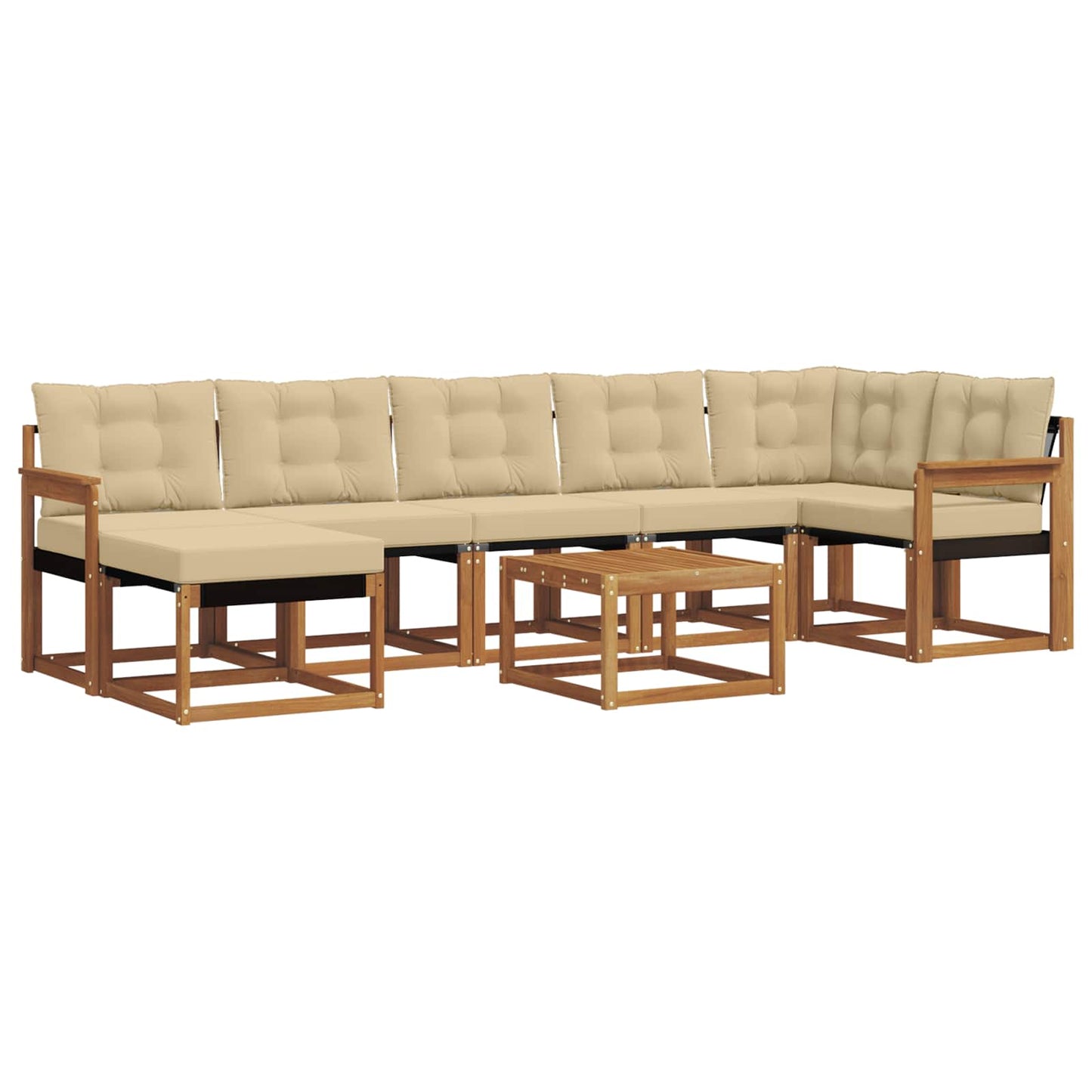Buiten bankenset met kussen 8 pcs Natuurlijk en Beige is nu te koop bij PeponiXL, paradijselijk wonen!