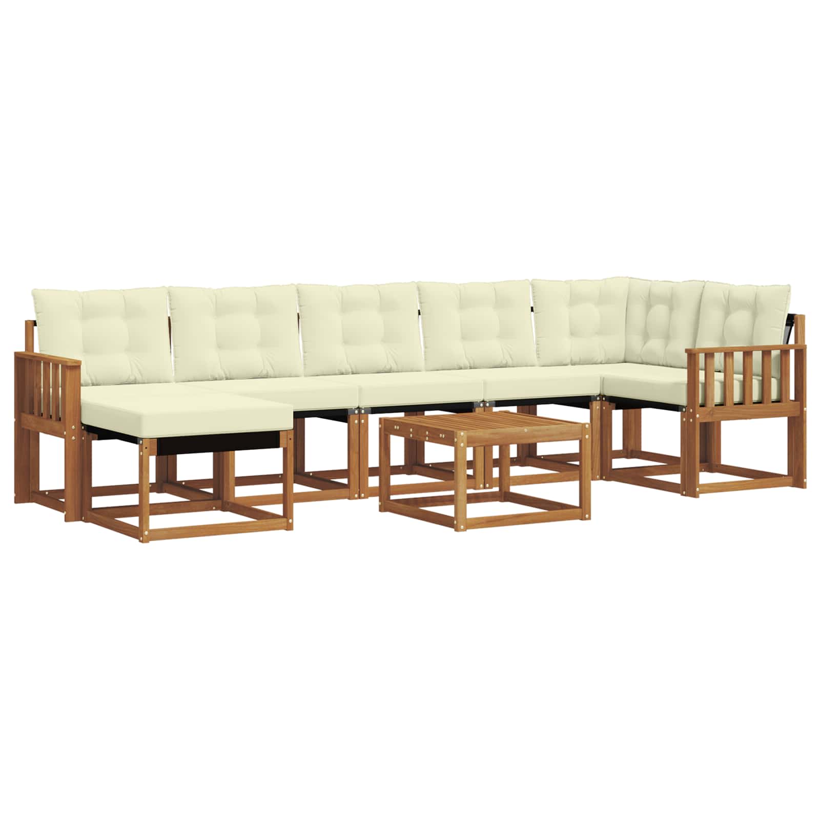 Buiten bankenset met kussen 8 pcs Natuurlijk en Crème is nu te koop bij PeponiXL, paradijselijk wonen!