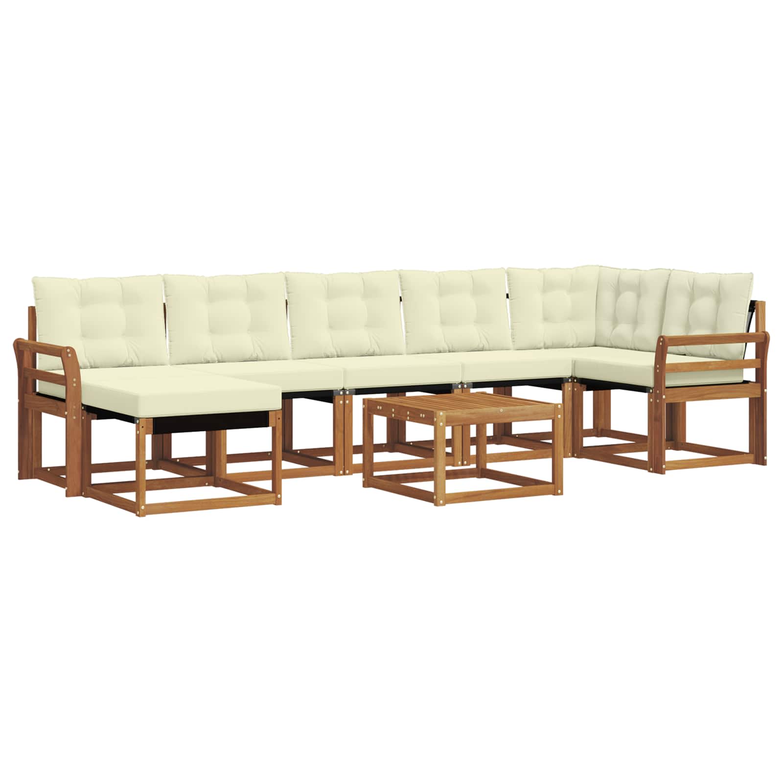 Buiten bankenset met kussen 8 pcs Natuurlijk en Crème is nu te koop bij PeponiXL, paradijselijk wonen!