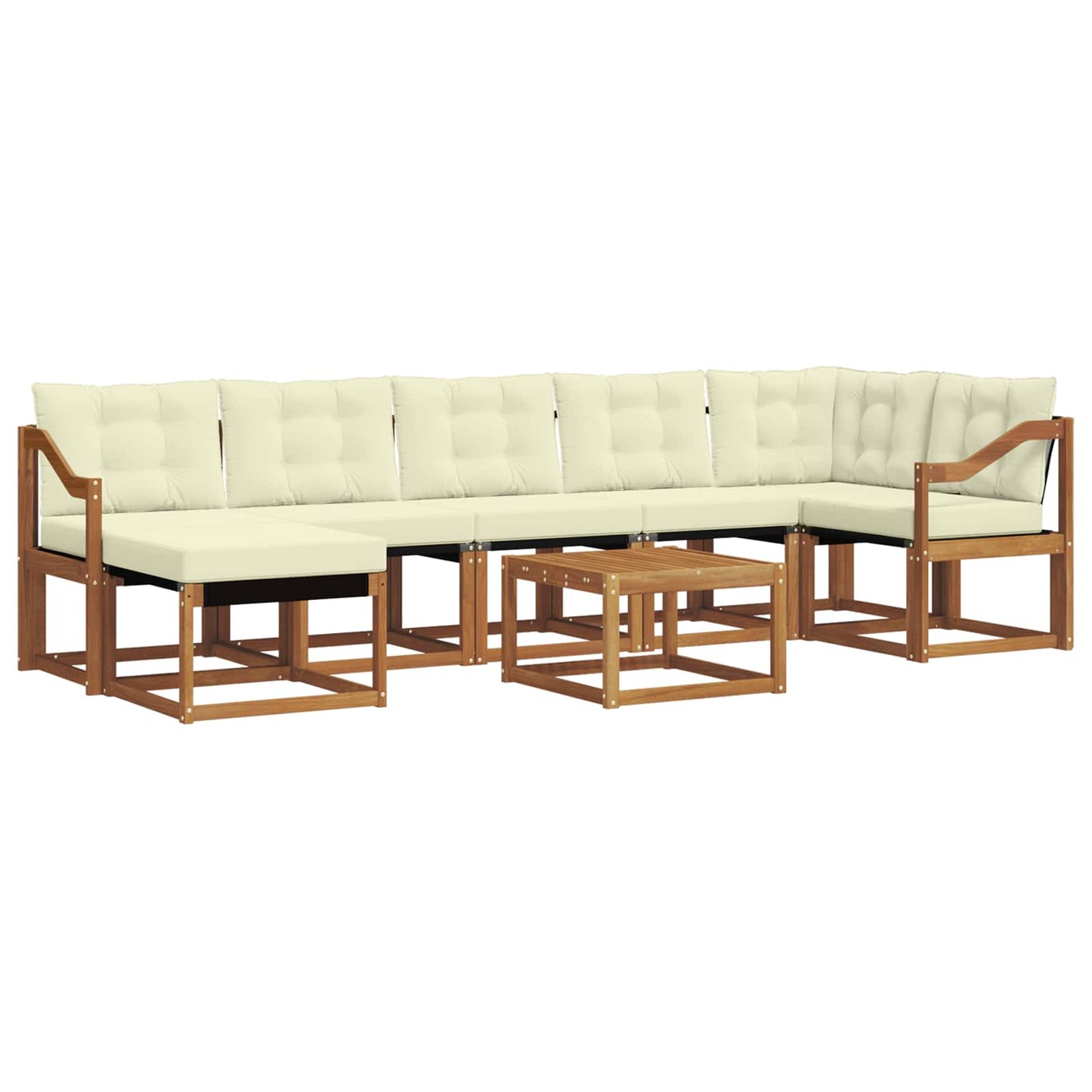 Buiten bankenset met kussen 8 pcs Natuurlijk en Crème is nu te koop bij PeponiXL, paradijselijk wonen!