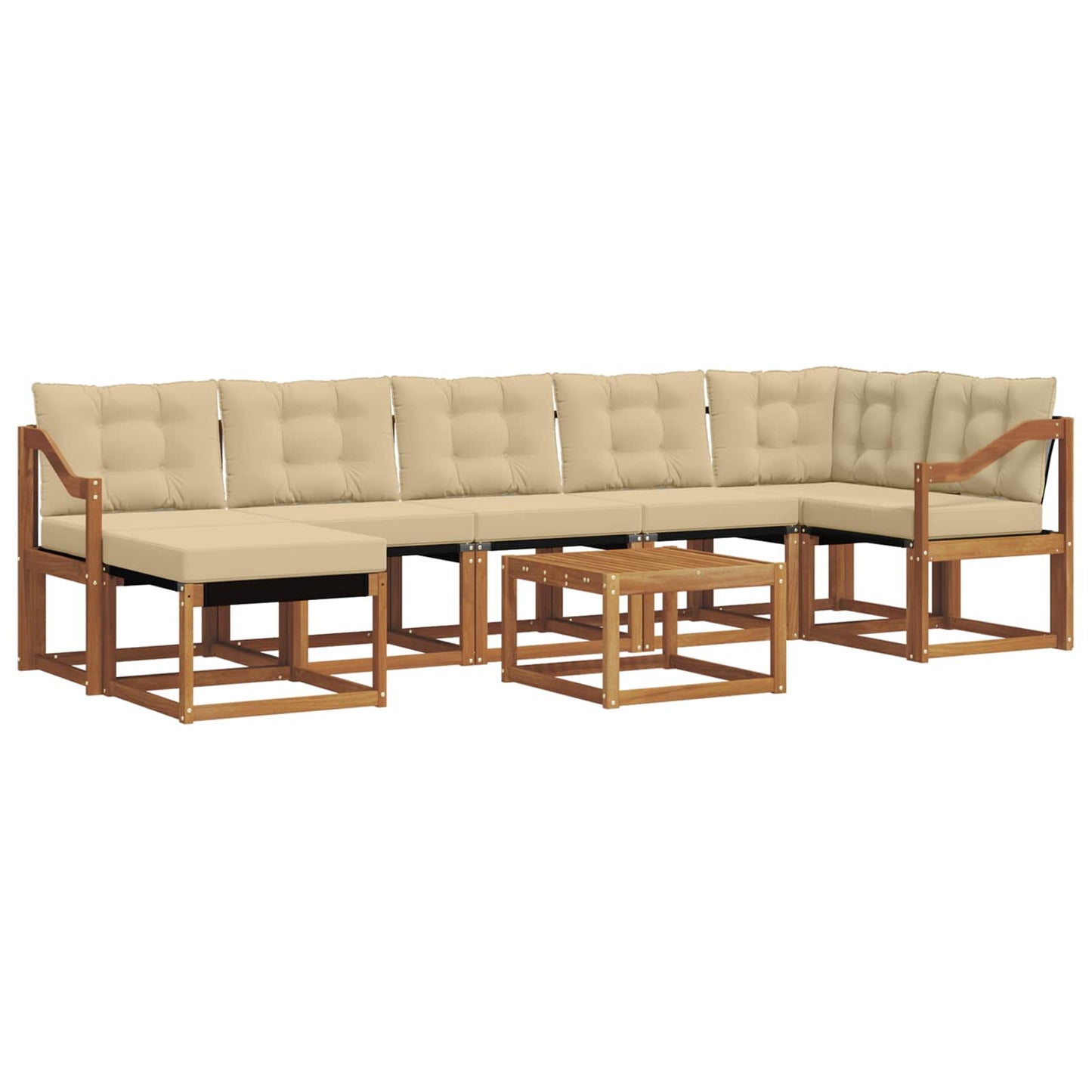 Buiten bankenset met kussen 8 pcs Natuurlijk en Beige is nu te koop bij PeponiXL, paradijselijk wonen!