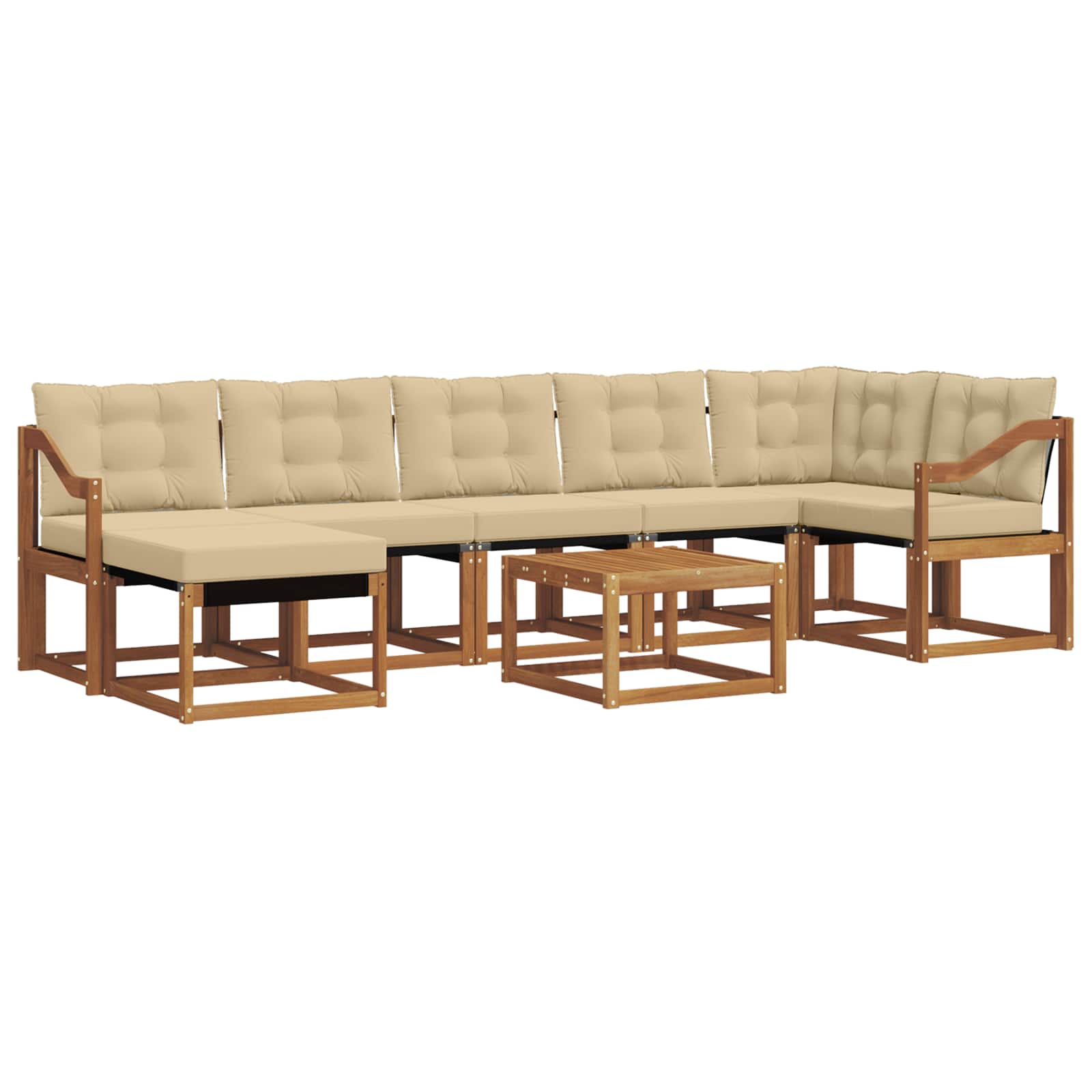 Buiten bankenset met kussen 8 pcs Natuurlijk en Beige is nu te koop bij PeponiXL, paradijselijk wonen!