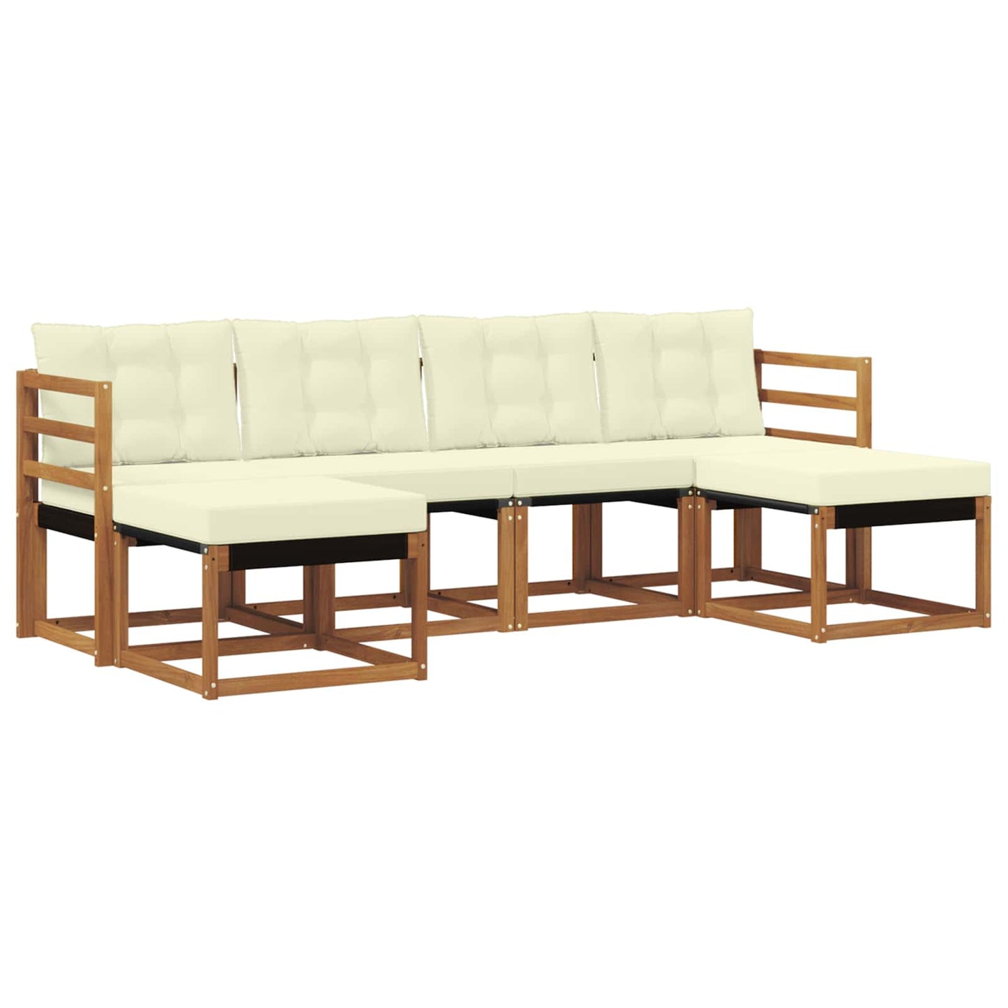 Buiten bankenset met kussen 6 pcs Natuurlijk en Crème is nu te koop bij PeponiXL, paradijselijk wonen!