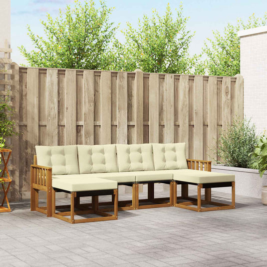 Buiten bankenset met kussen 6 pcs Natuurlijk en Crème is nu te koop bij PeponiXL, paradijselijk wonen!
