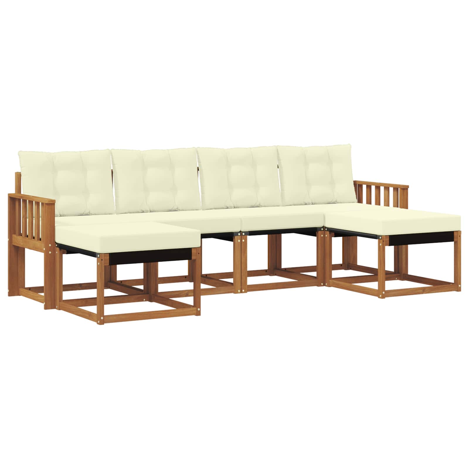 Buiten bankenset met kussen 6 pcs Natuurlijk en Crème is nu te koop bij PeponiXL, paradijselijk wonen!