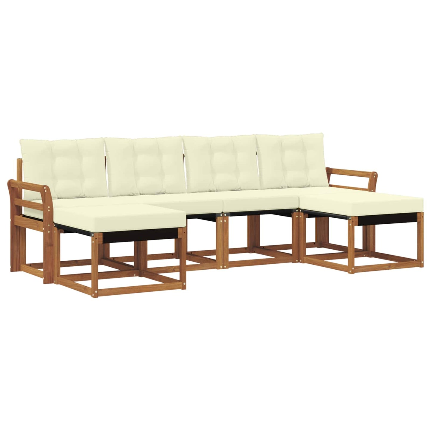 Buiten bankenset met kussen 6 pcs Natuurlijk en Crème is nu te koop bij PeponiXL, paradijselijk wonen!