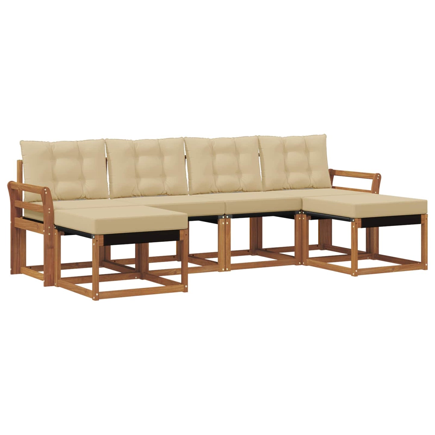 Buiten bankenset met kussen 6 pcs Natuurlijk en Beige is nu te koop bij PeponiXL, paradijselijk wonen!