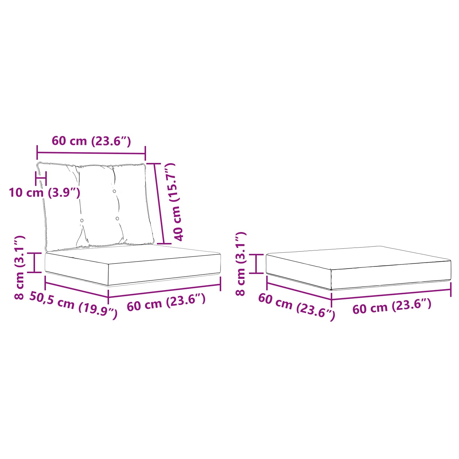 Buiten bankenset met kussen 6 pcs Natuurlijk en Zwart is nu te koop bij PeponiXL, paradijselijk wonen!
