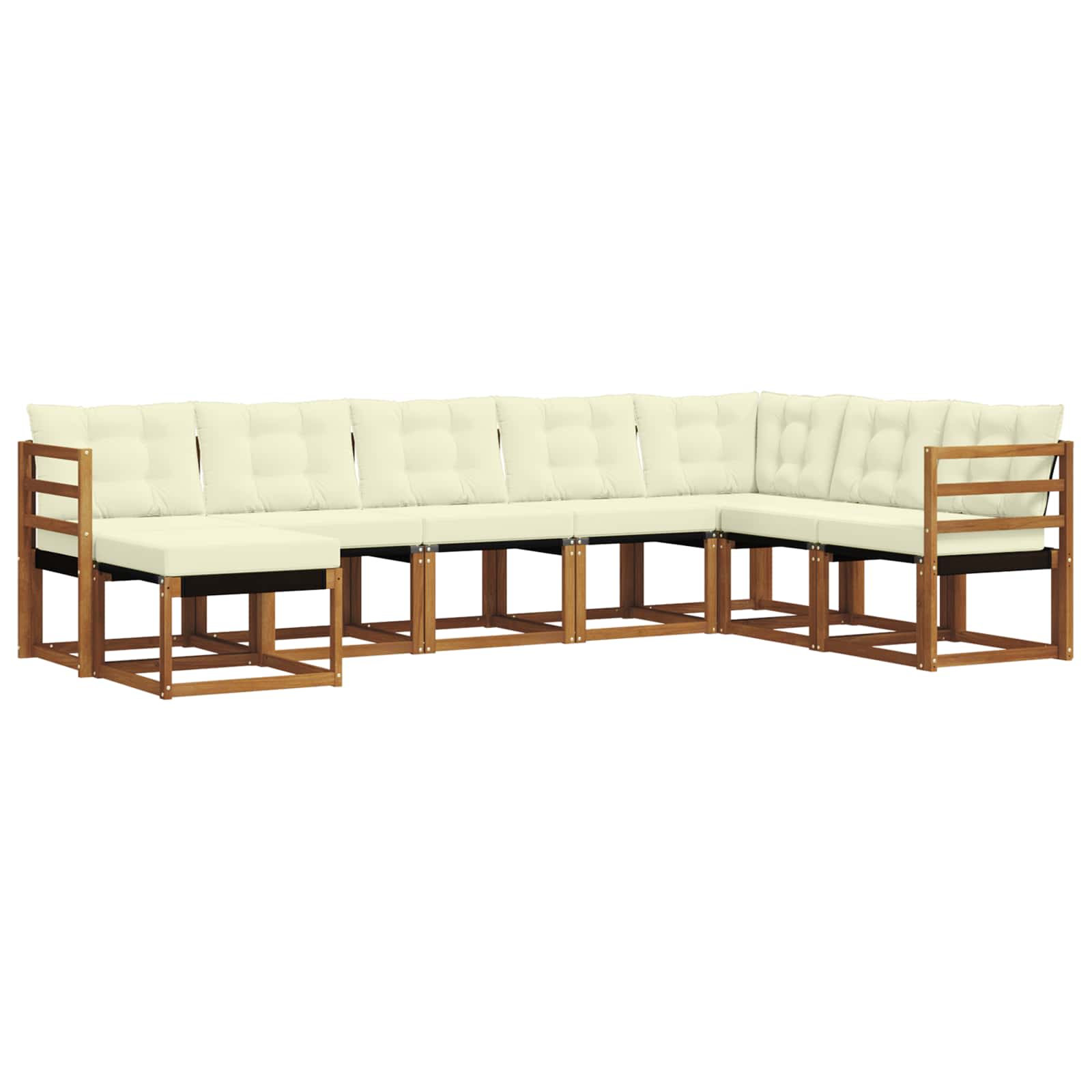 Buiten bankenset met kussen 8 pcs Natuurlijk en Crème is nu te koop bij PeponiXL, paradijselijk wonen!