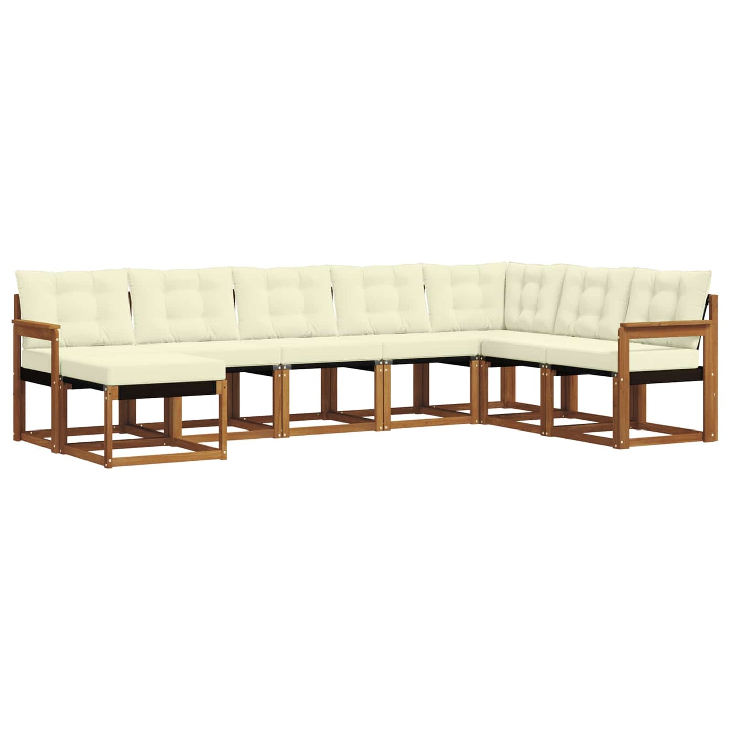 Buiten bankenset met kussen 8 pcs Natuurlijk en Crème is nu te koop bij PeponiXL, paradijselijk wonen!