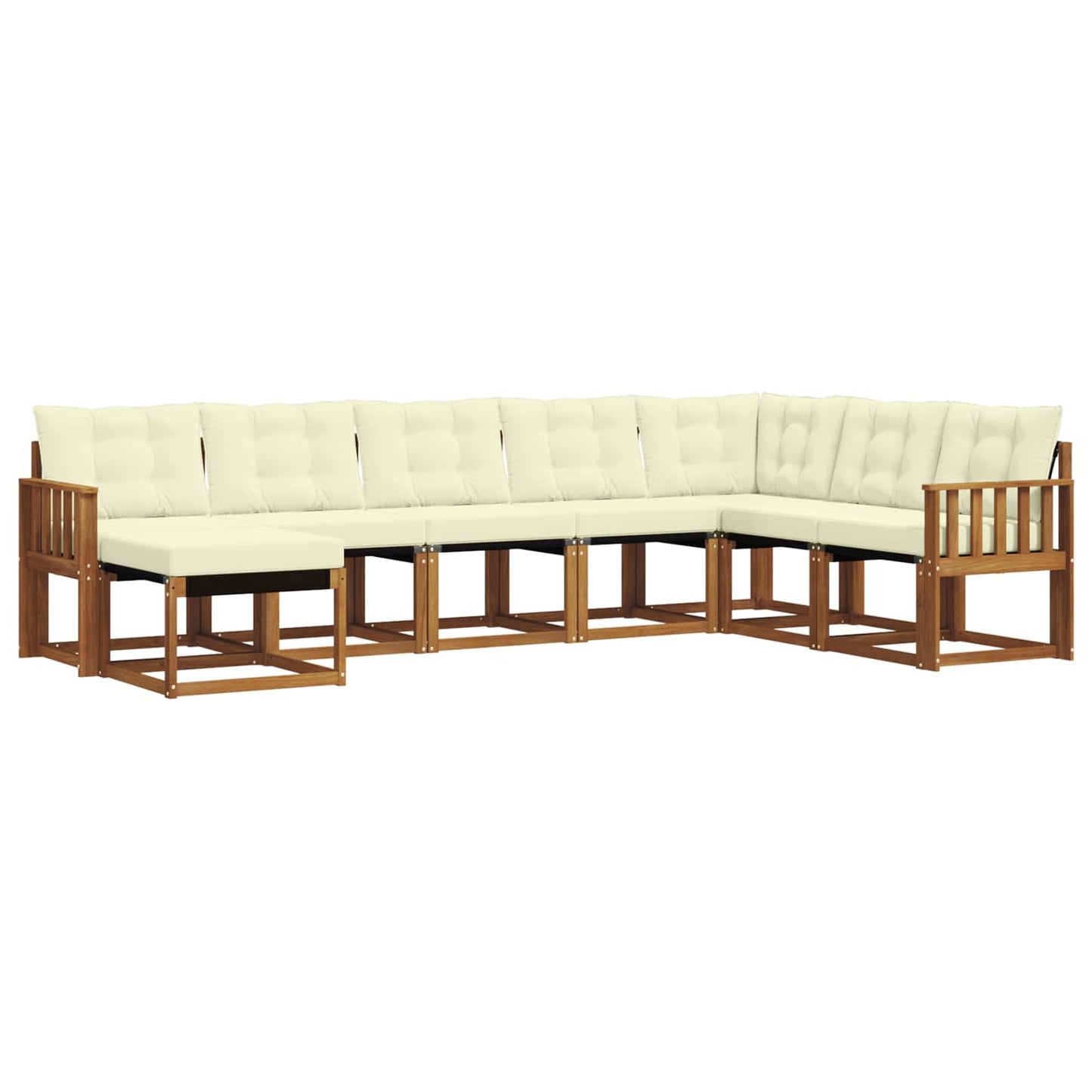 Buiten bankenset met kussen 8 pcs Natuurlijk en Crème is nu te koop bij PeponiXL, paradijselijk wonen!