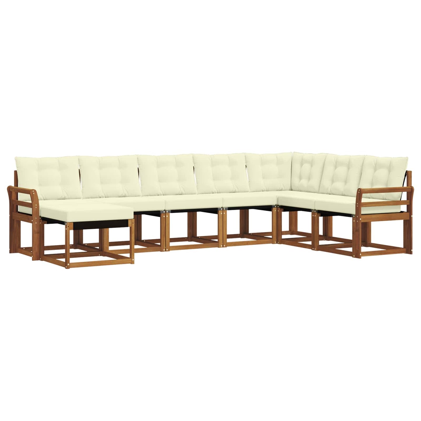 Buiten bankenset met kussen 8 pcs Natuurlijk en Crème is nu te koop bij PeponiXL, paradijselijk wonen!