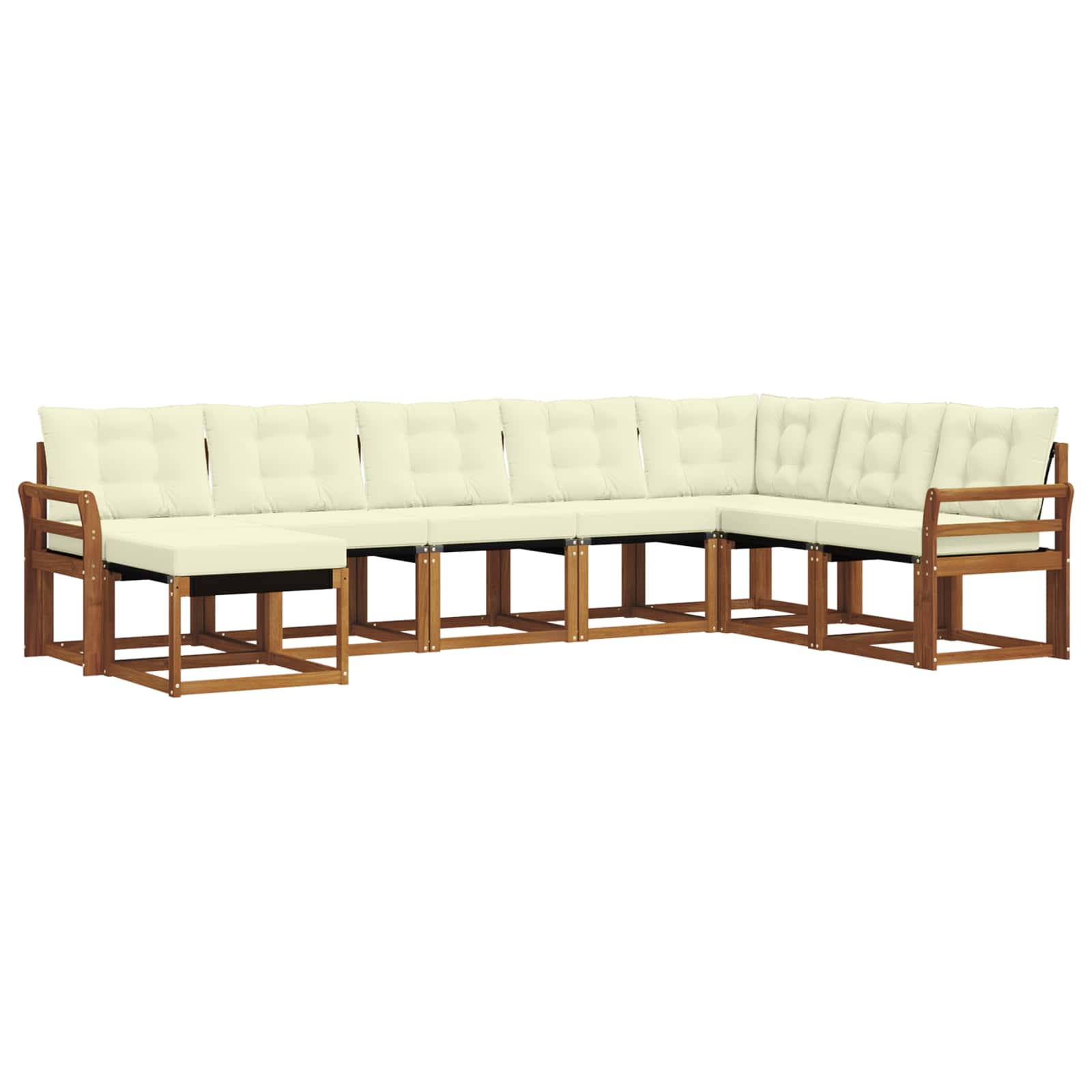 Buiten bankenset met kussen 8 pcs Natuurlijk en Crème is nu te koop bij PeponiXL, paradijselijk wonen!