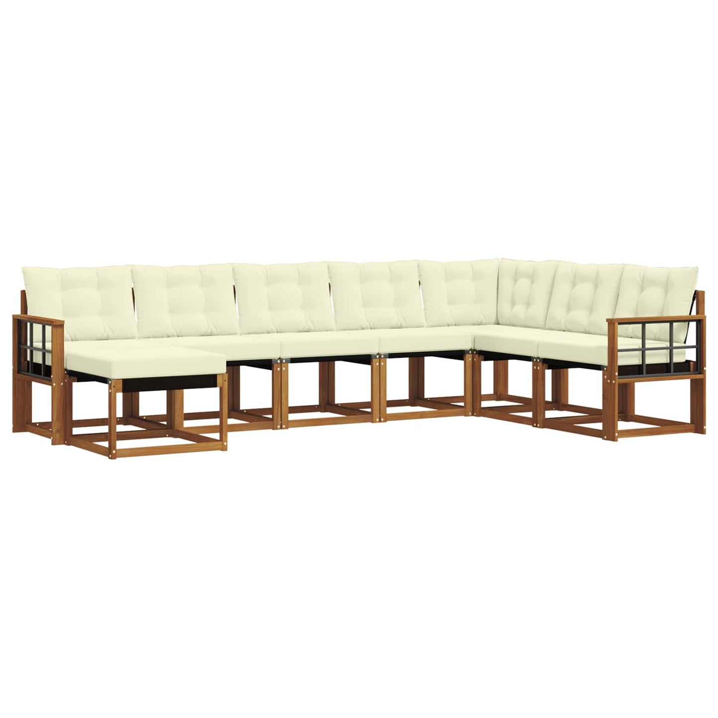 Buiten bankenset met kussen 8 pcs Natuurlijk en Crème is nu te koop bij PeponiXL, paradijselijk wonen!