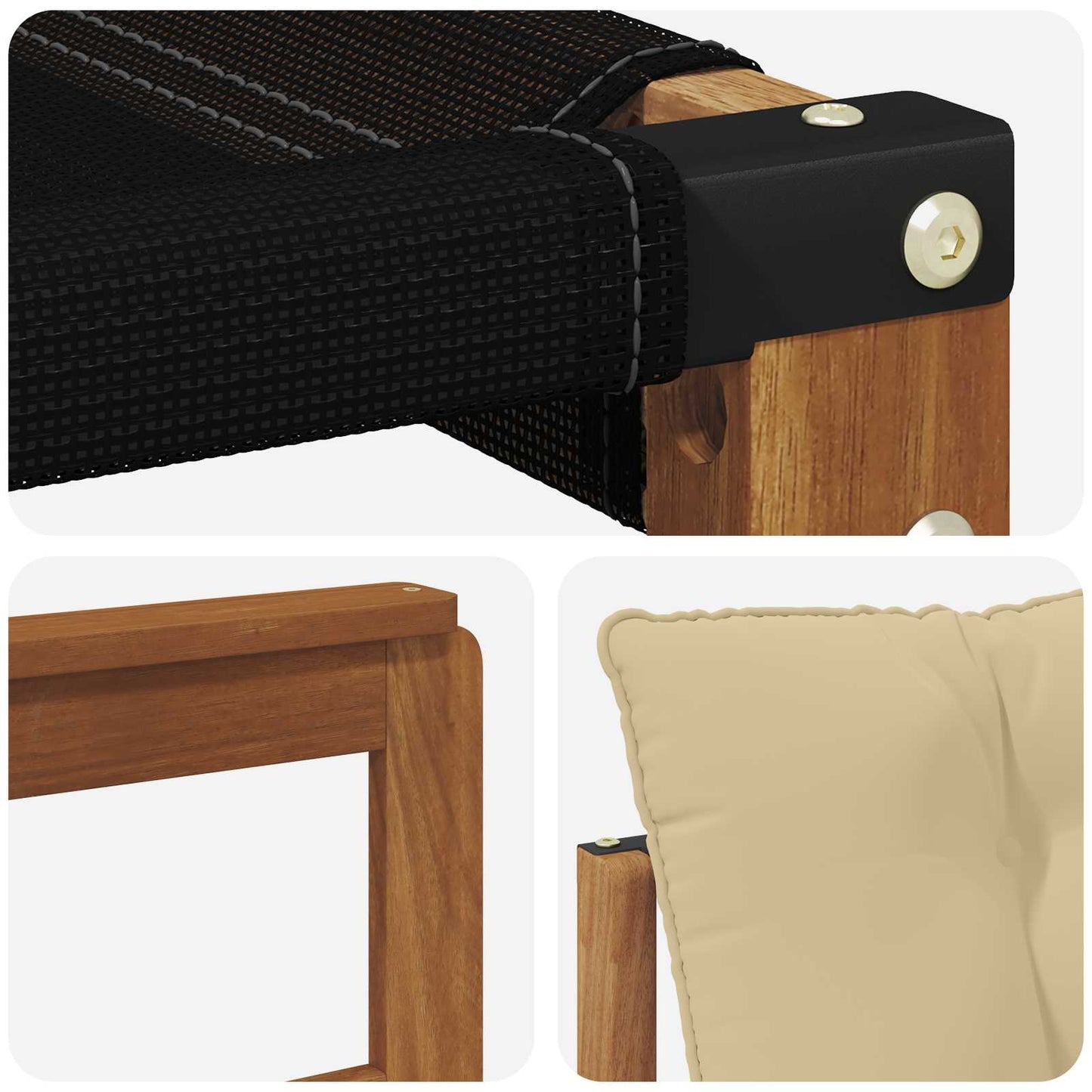 Buiten bankenset 9 pcs Natuurlijk en Beige Massief Acaciahout is nu te koop bij PeponiXL, paradijselijk wonen!