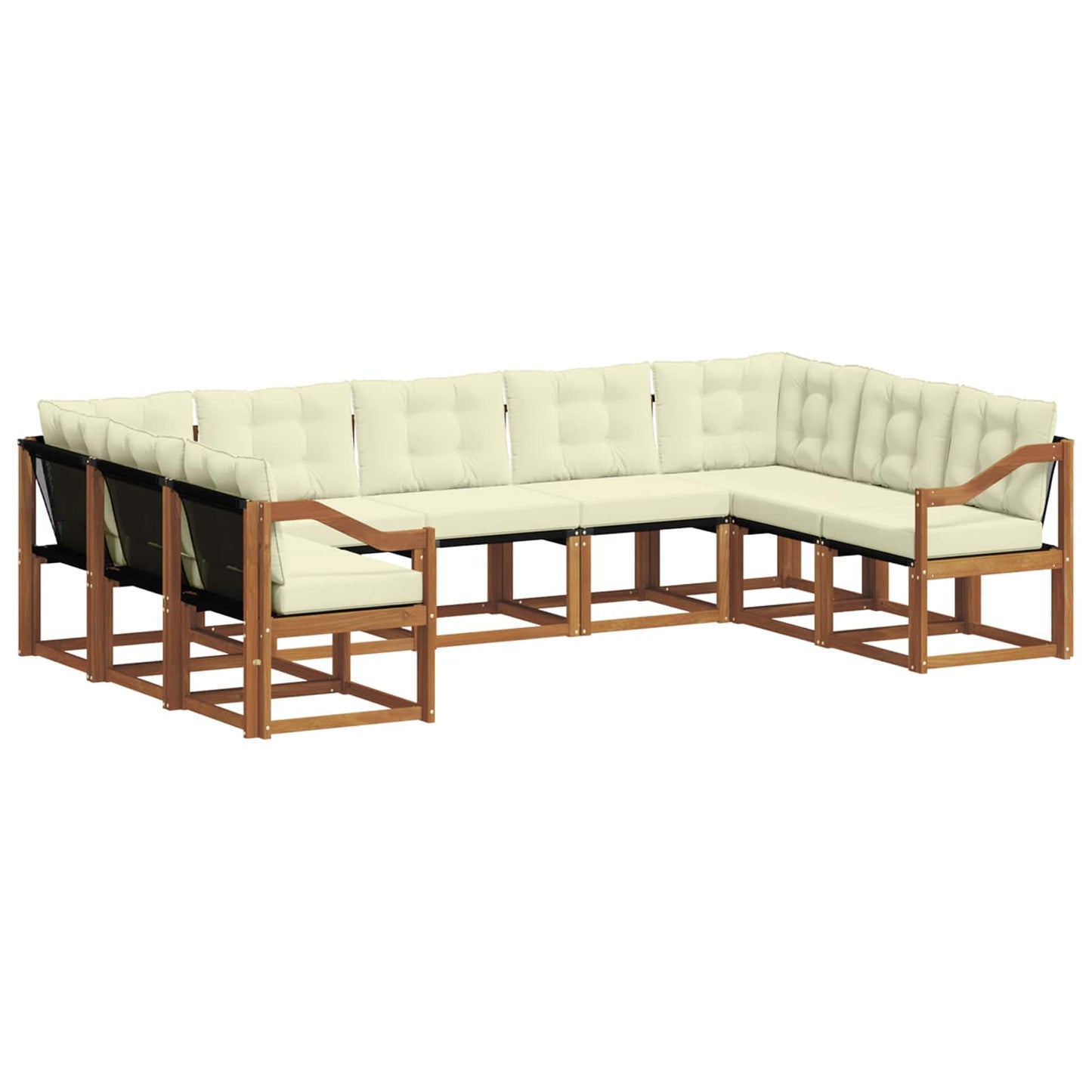 Buiten bankenset met kussen 9 pcs Natuurlijk en Crème is nu te koop bij PeponiXL, paradijselijk wonen!
