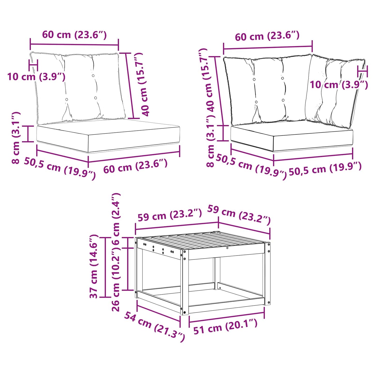 Buiten bankenset met kussen 10 pcs Natuurlijk en Beige is nu te koop bij PeponiXL, paradijselijk wonen!